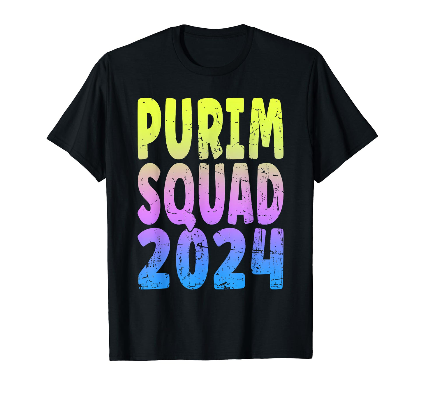 Jewish Holiday Rainbow Purim Squad T-Shirt - Minimalist Print Men Women - T-Shirt, Sweatshirt, Hoodie