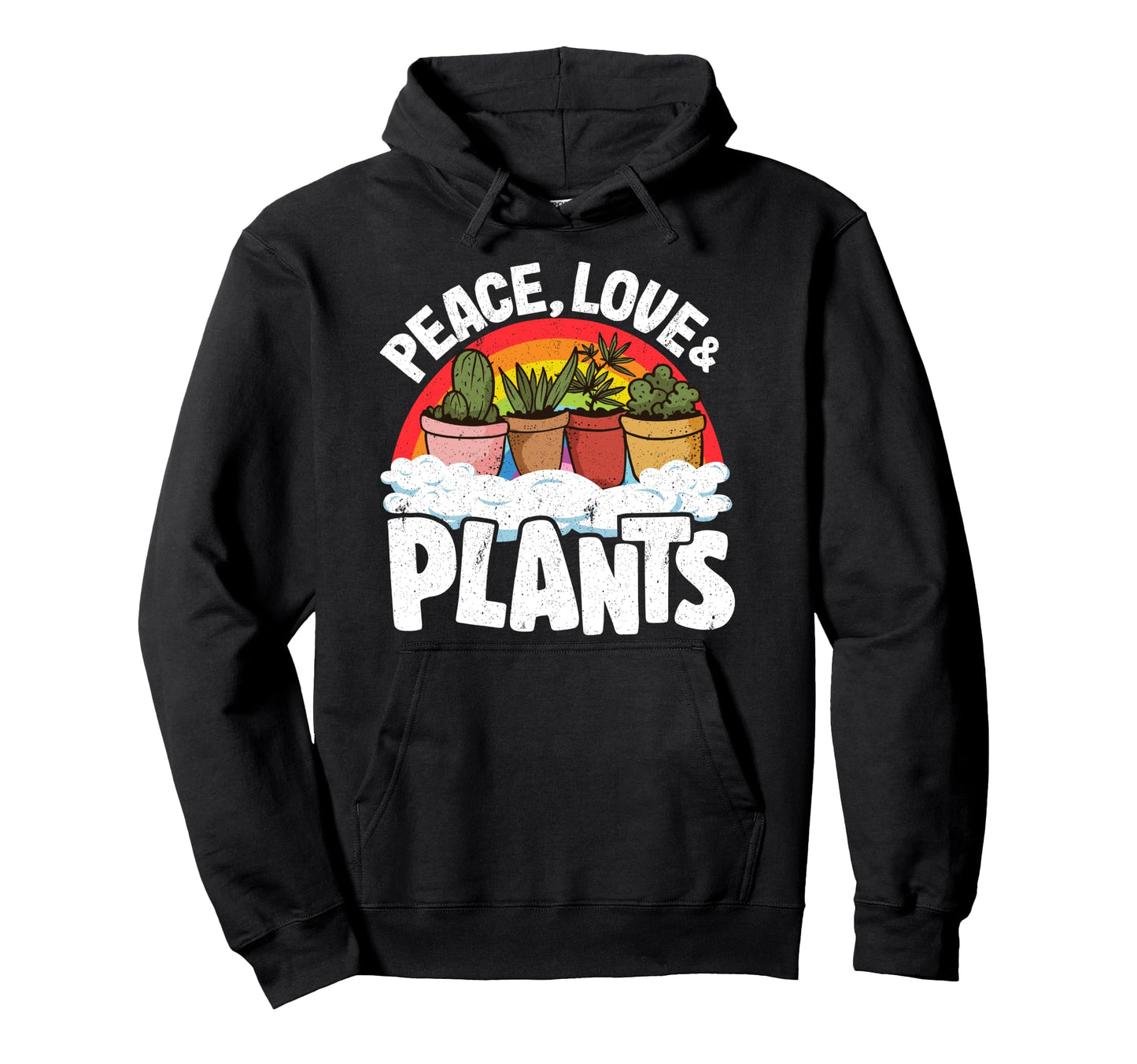 Peace Love Plants Rainbow Landscaper Hoodie - Minimalist Print for Adults - T-Shirt, Sweatshirt, Hoodie