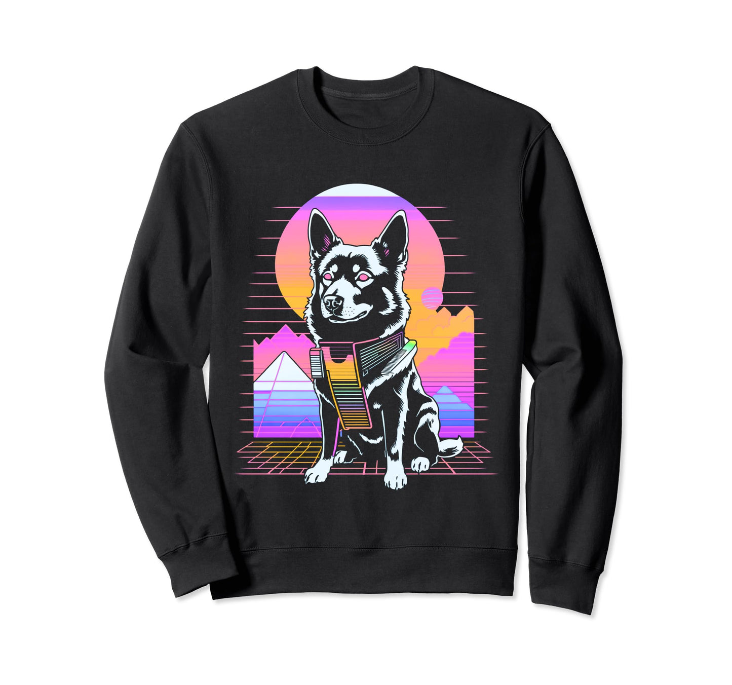 Vaporwave Aesthetic Dog Sweatshirt - Minimalist Print Unisex - T-Shirt, Sweatshirt, Hoodie