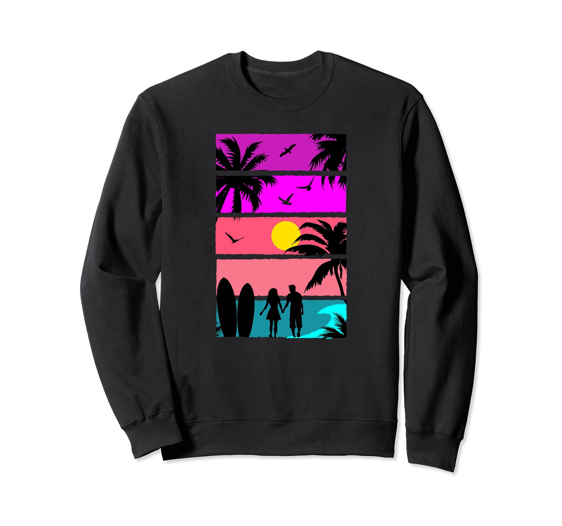 Vaporwave Aesthetic Inspired Beach Sweatshirt - Aesthetic Graphic Unisex - T-Shirt, Sweatshirt, Hoodie