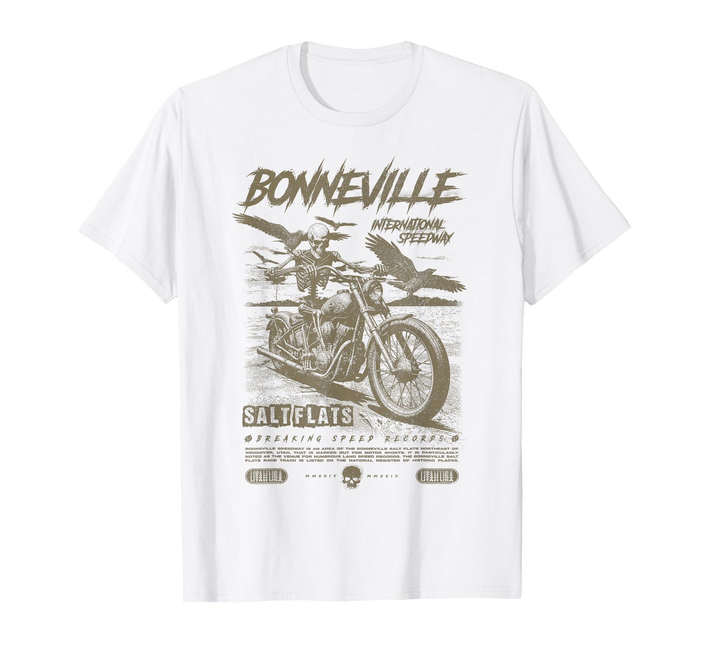 Bonneville Salt Flats Motorcycle T-Shirt - Novelty Apparel Men Women - T-Shirt, Sweatshirt, Hoodie