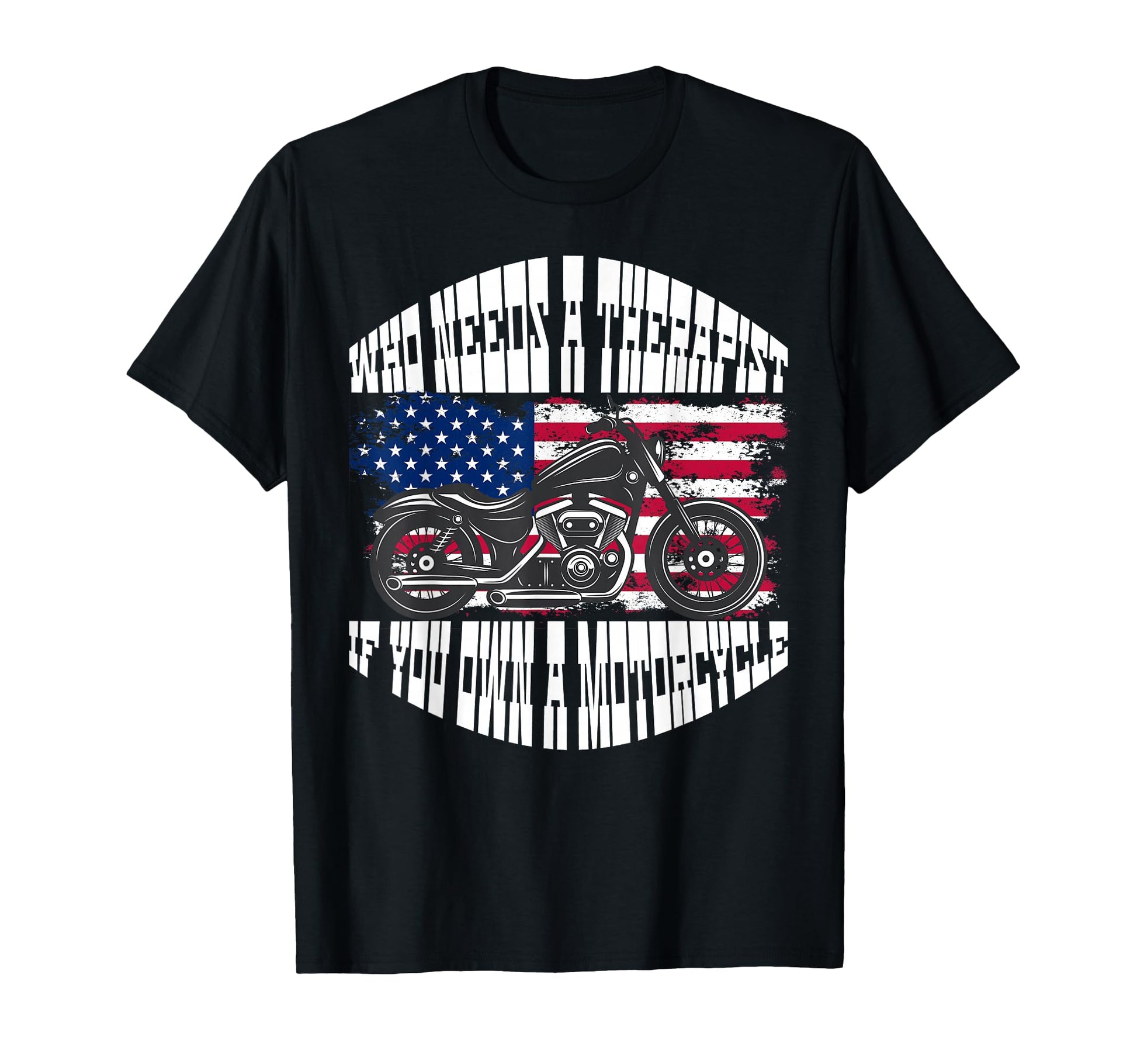Biker Usa Flag Motorcycle Riding T-Shirt - Unique Graphic Unisex - T-Shirt, Sweatshirt, Hoodie