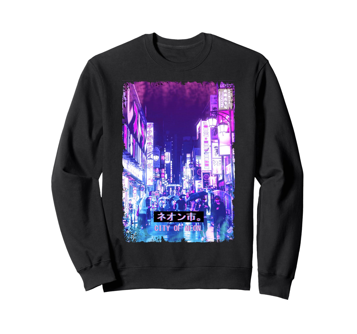 Vaporwave Japan Street Tokyo City Rush Sweatshirt - Novelty Apparel Unisex - T-Shirt, Sweatshirt, Hoodie