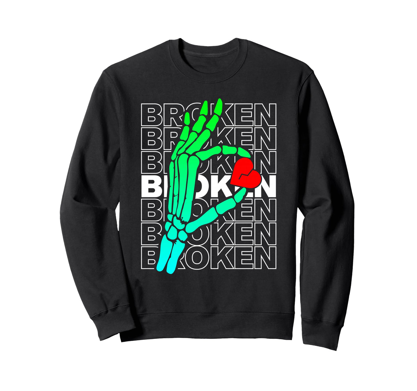 Broken Heart Aesthetic Edgy Streetwear Sweatshirt - Novelty Apparel Unisex - T-Shirt, Sweatshirt, Hoodie