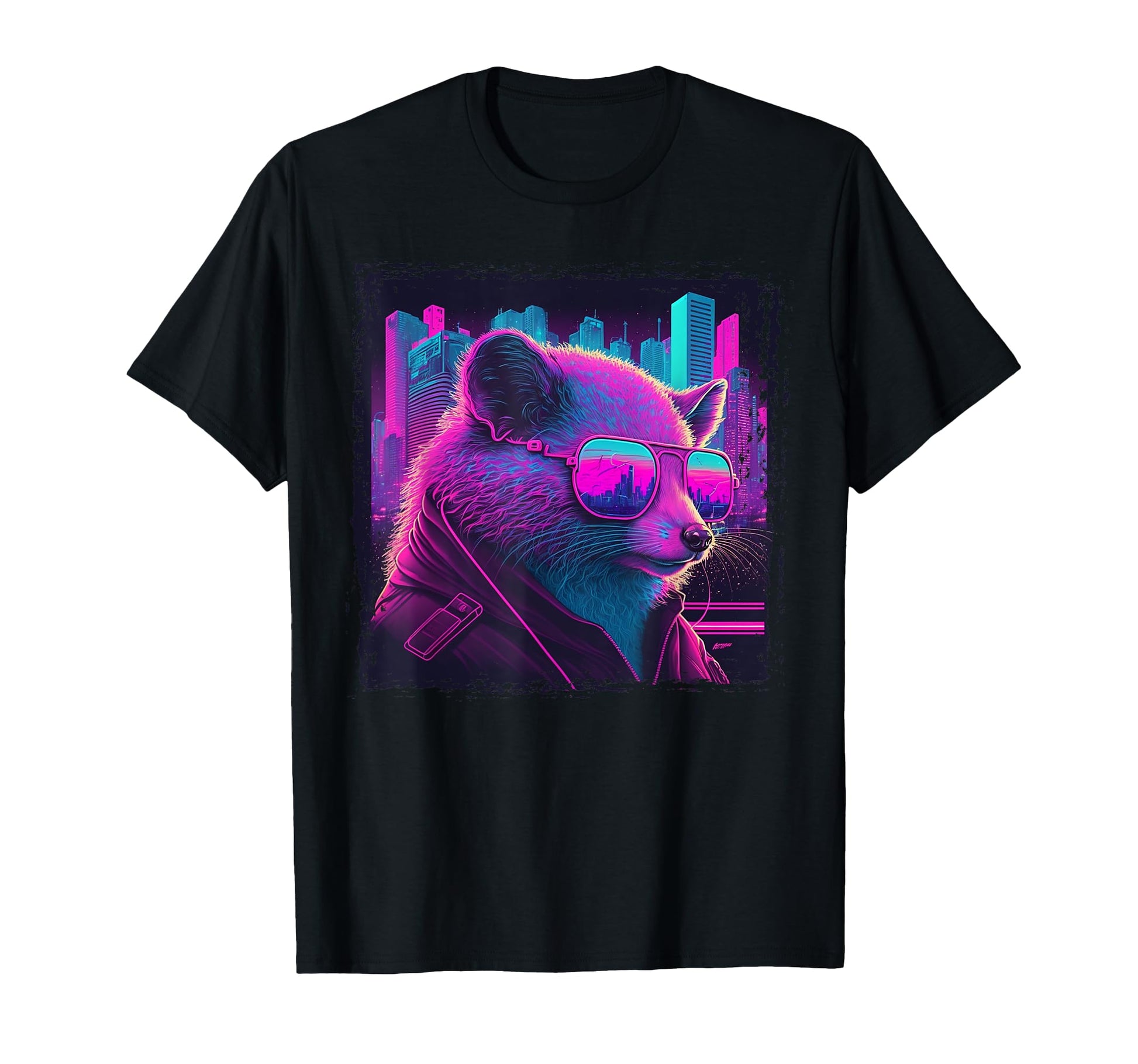 Japanese Aesthetic Synthwave Opossum T-Shirt - Casual Everyday Wear Unisex - T-Shirt, Sweatshirt, Hoodie