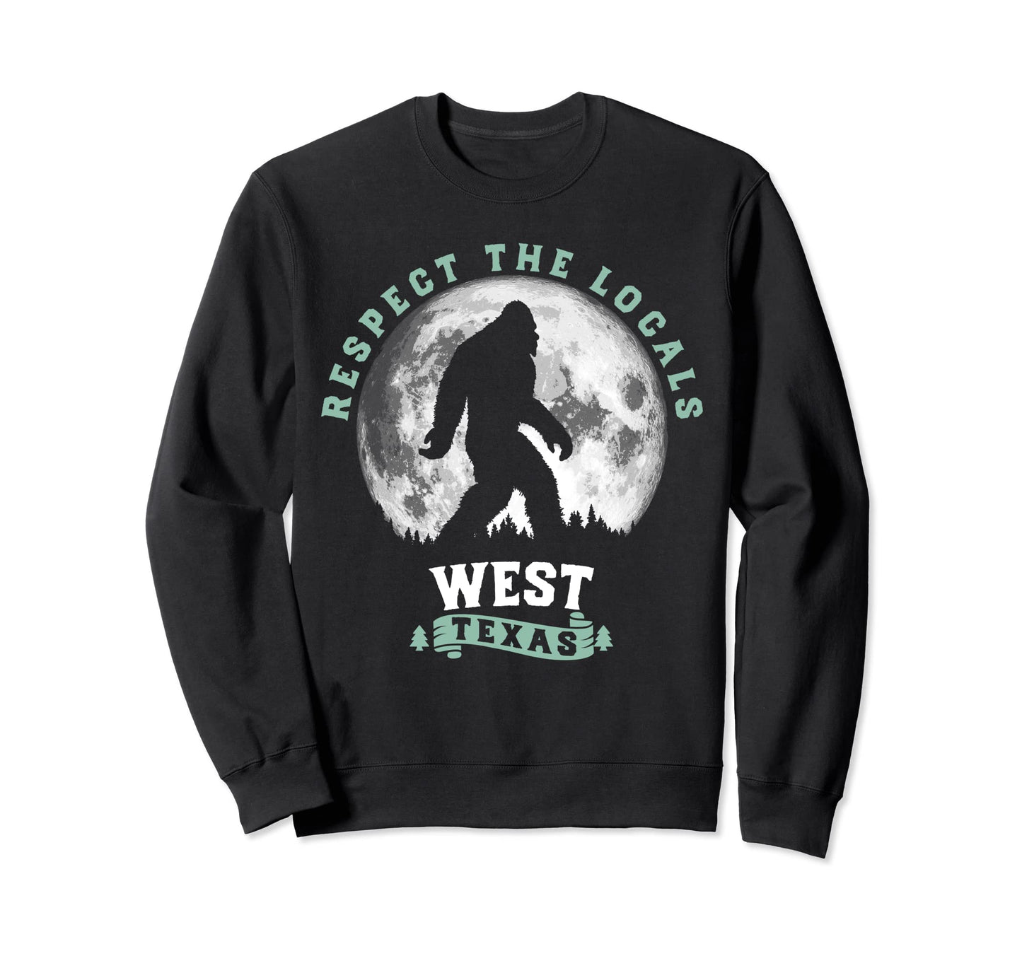 West Texas Bigfoot Night Walk Moon Sweatshirt - Graphic Print Unisex - T-Shirt, Sweatshirt, Hoodie