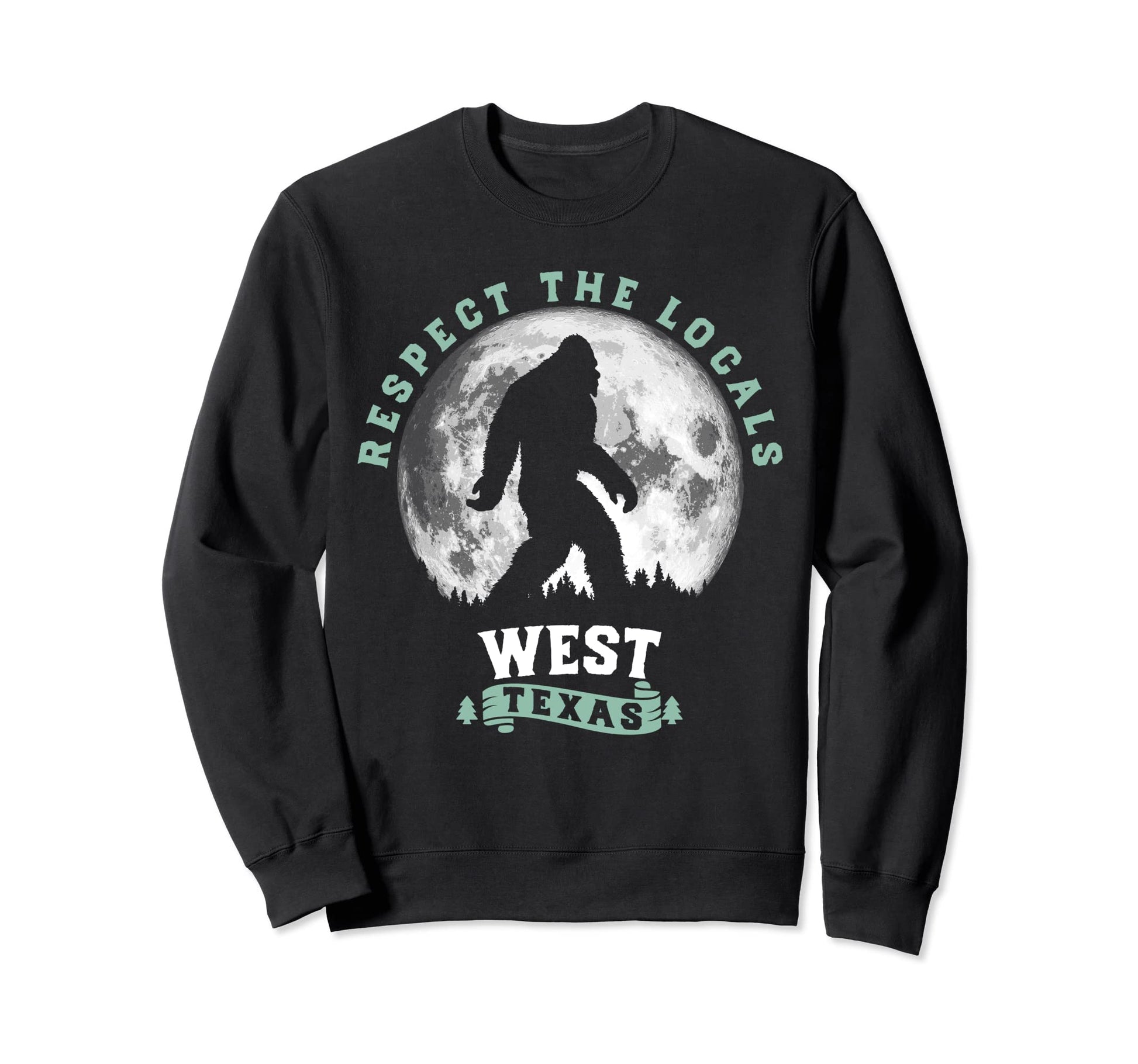 West Texas Bigfoot Night Walk Moon Sweatshirt - Graphic Print Unisex - T-Shirt, Sweatshirt, Hoodie