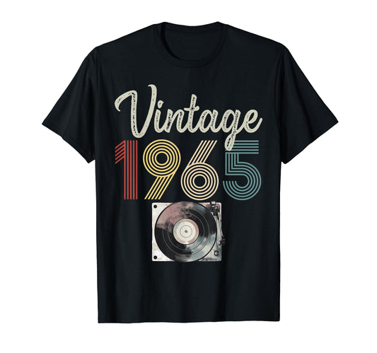 1965 Born 1965 Vinyl Record Player T-Shirt - Novelty Apparel for Adults - T-Shirt, Sweatshirt, Hoodie