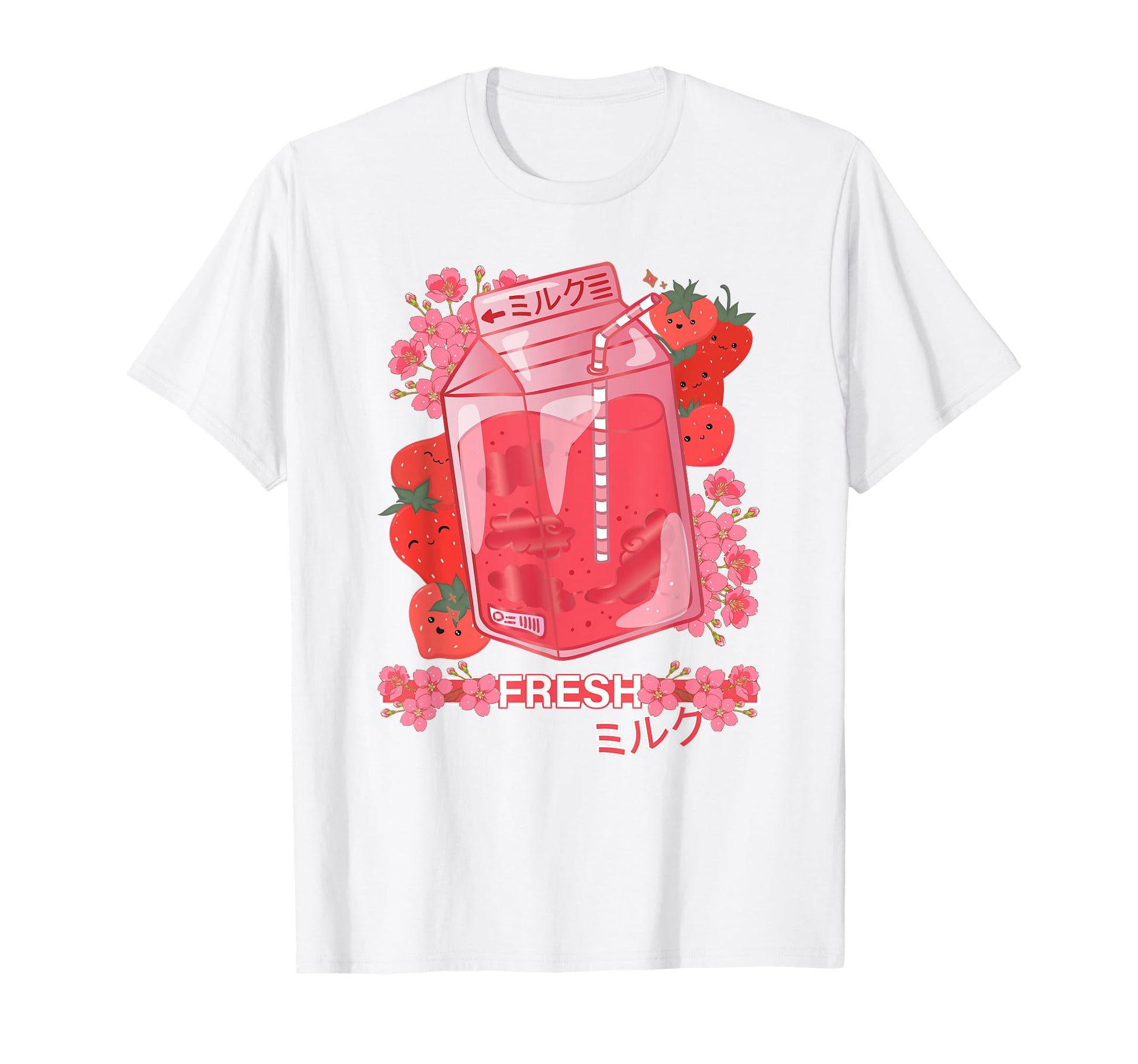 Japanese Otaku Kawaii 90S Strawberry T-Shirt - Minimalist Print Men Women - T-Shirt, Sweatshirt, Hoodie