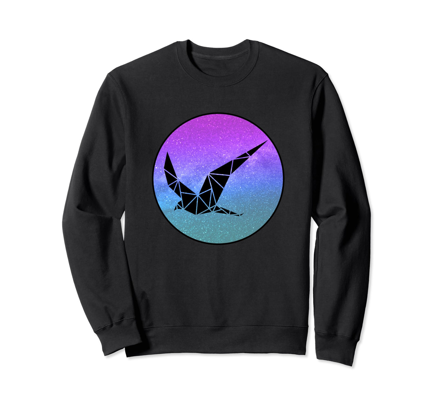 Bird Origami Galaxy Vaporwave Sweatshirt - Aesthetic Graphic Unisex - T-Shirt, Sweatshirt, Hoodie