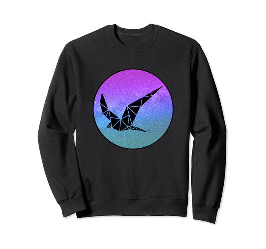 Bird Origami Galaxy Vaporwave Sweatshirt - Aesthetic Graphic Unisex - T-Shirt, Sweatshirt, Hoodie
