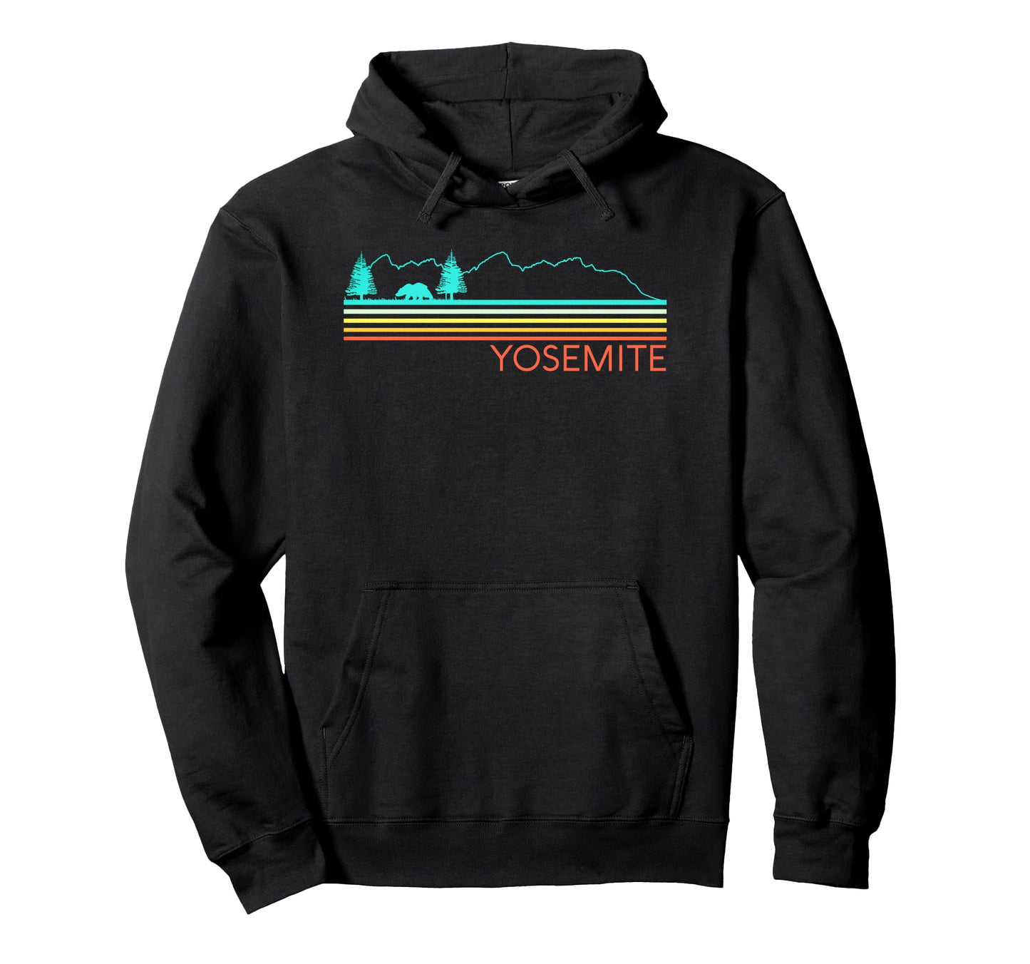 Yosemite National Park California Half Hoodie - Minimalist Print Men Women - T-Shirt, Sweatshirt, Hoodie