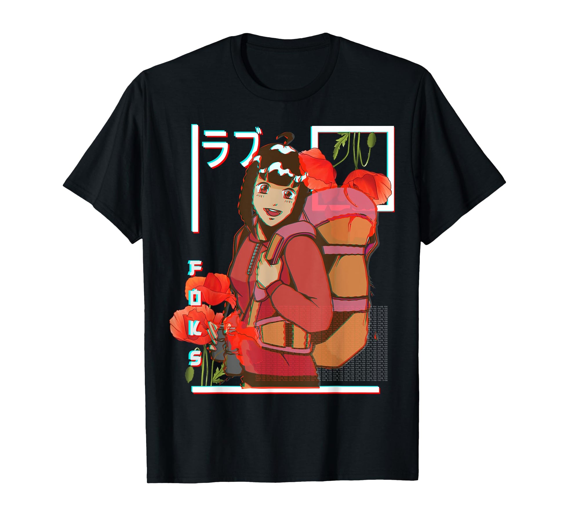 Anime Rgb Glitch Japanese Aesthetic T-Shirt - Aesthetic Graphic Unisex - T-Shirt, Sweatshirt, Hoodie