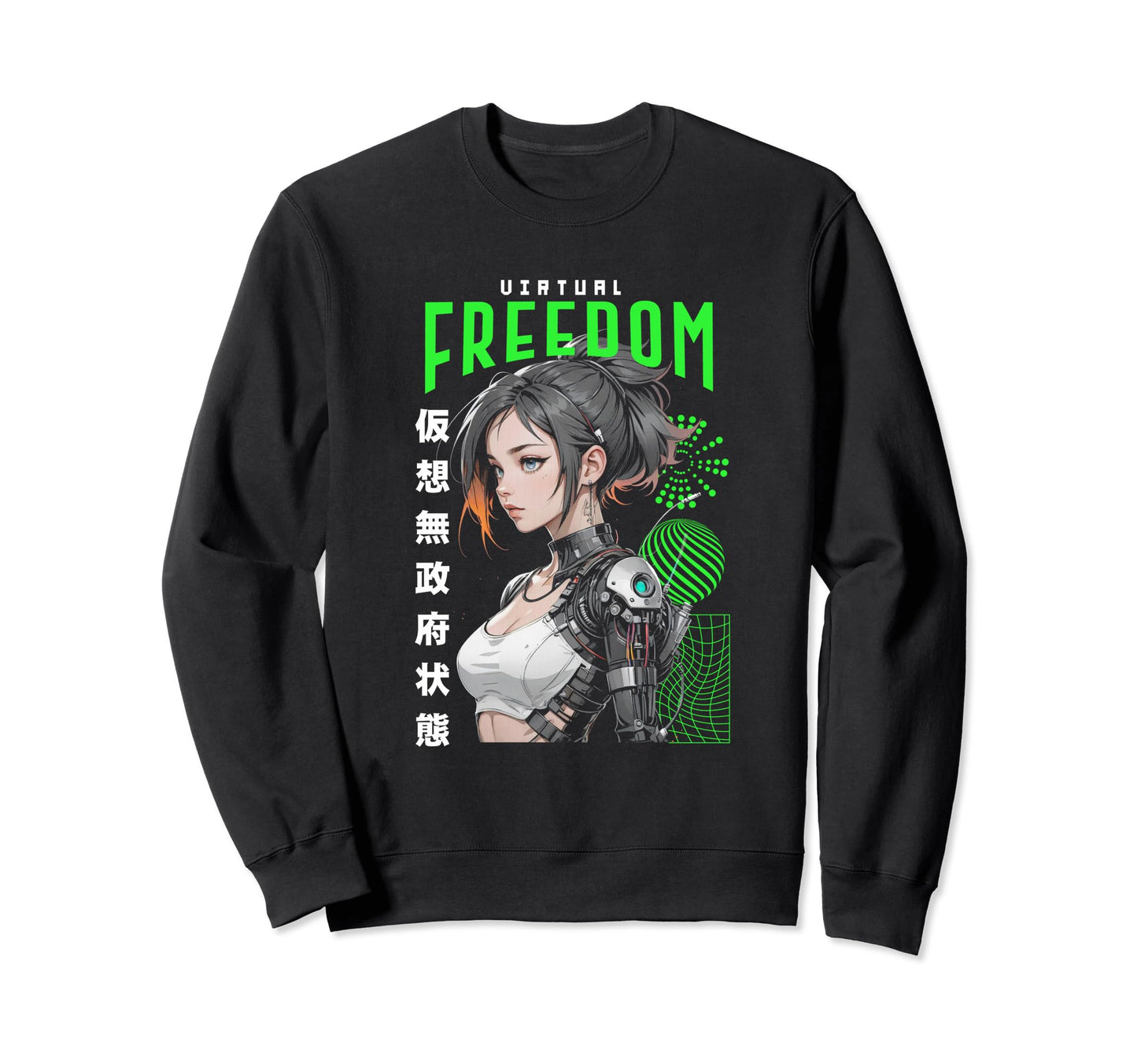 Japanese Anime Urban Cyber Vaporwave Sweatshirt - Graphic Print for Adults - T-Shirt, Sweatshirt, Hoodie