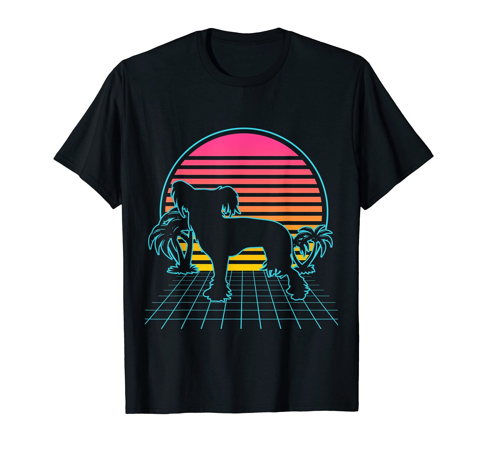Chinese Crested Dog 80S Vaporwave T-Shirt - Streetwear Style for Adults - T-Shirt, Sweatshirt, Hoodie