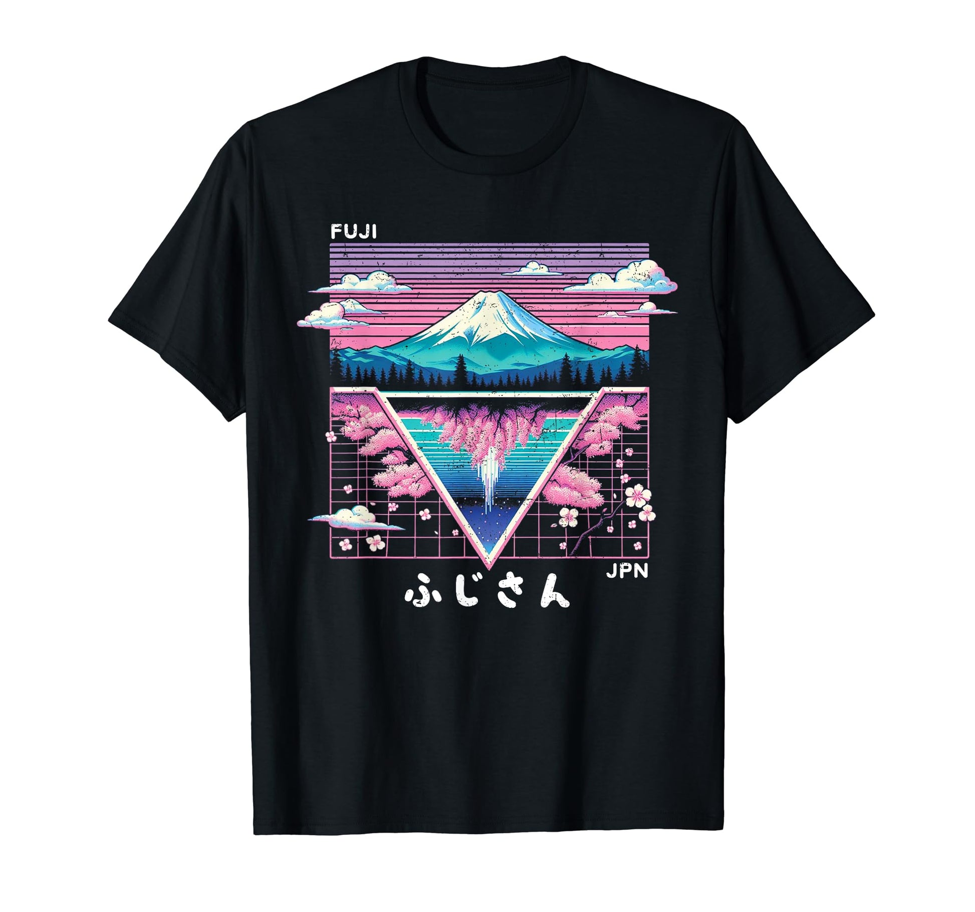 Mount Fuji Japan Vaporwave T-Shirt - Fun Novelty Design Men Women - T-Shirt, Sweatshirt, Hoodie