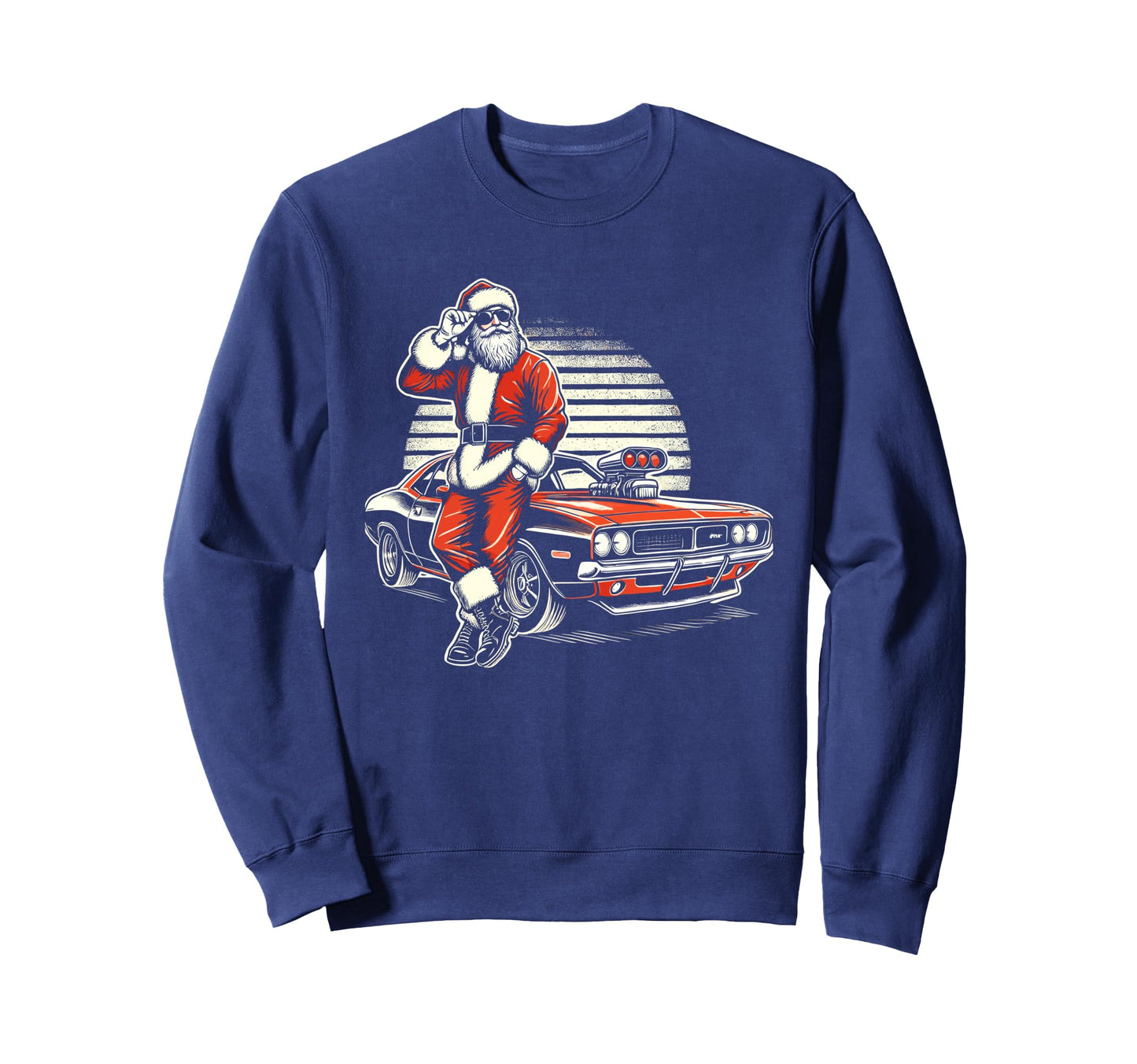 Muscle Car Santa Hotrod V8 Sweatshirt - Aesthetic Graphic Men Women - T-Shirt, Sweatshirt, Hoodie