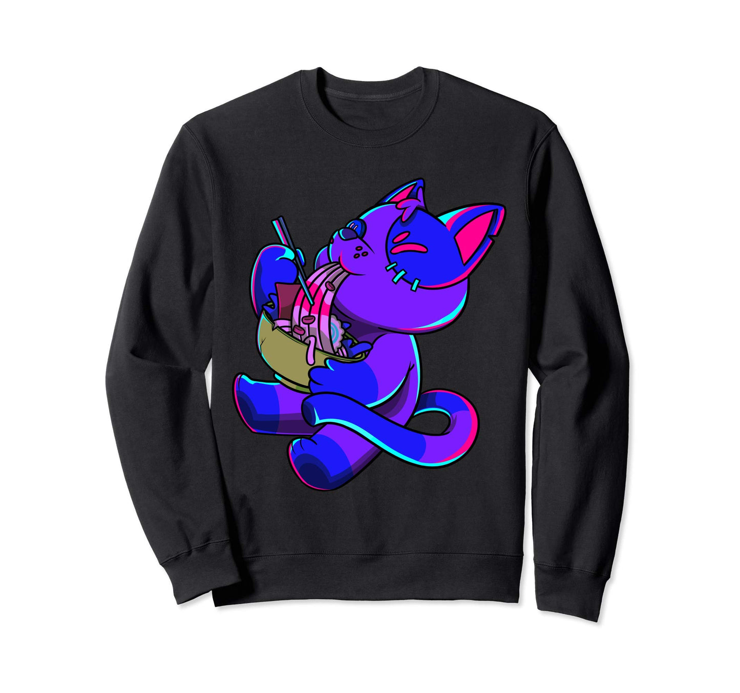 Kawaii Neko Ramen Noods Cat Pastel Sweatshirt - Novelty Apparel for Adults - T-Shirt, Sweatshirt, Hoodie