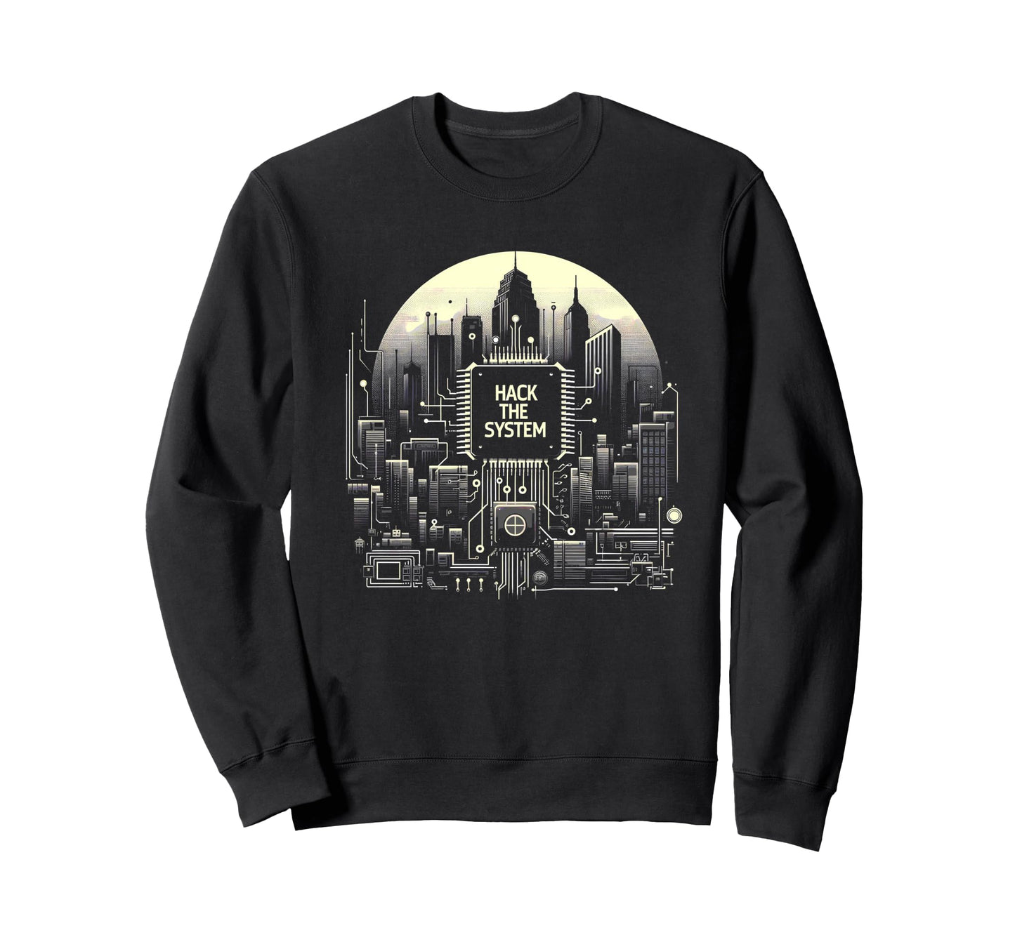 Hack System Society Network Sweatshirt - Aesthetic Graphic for Adults - T-Shirt, Sweatshirt, Hoodie