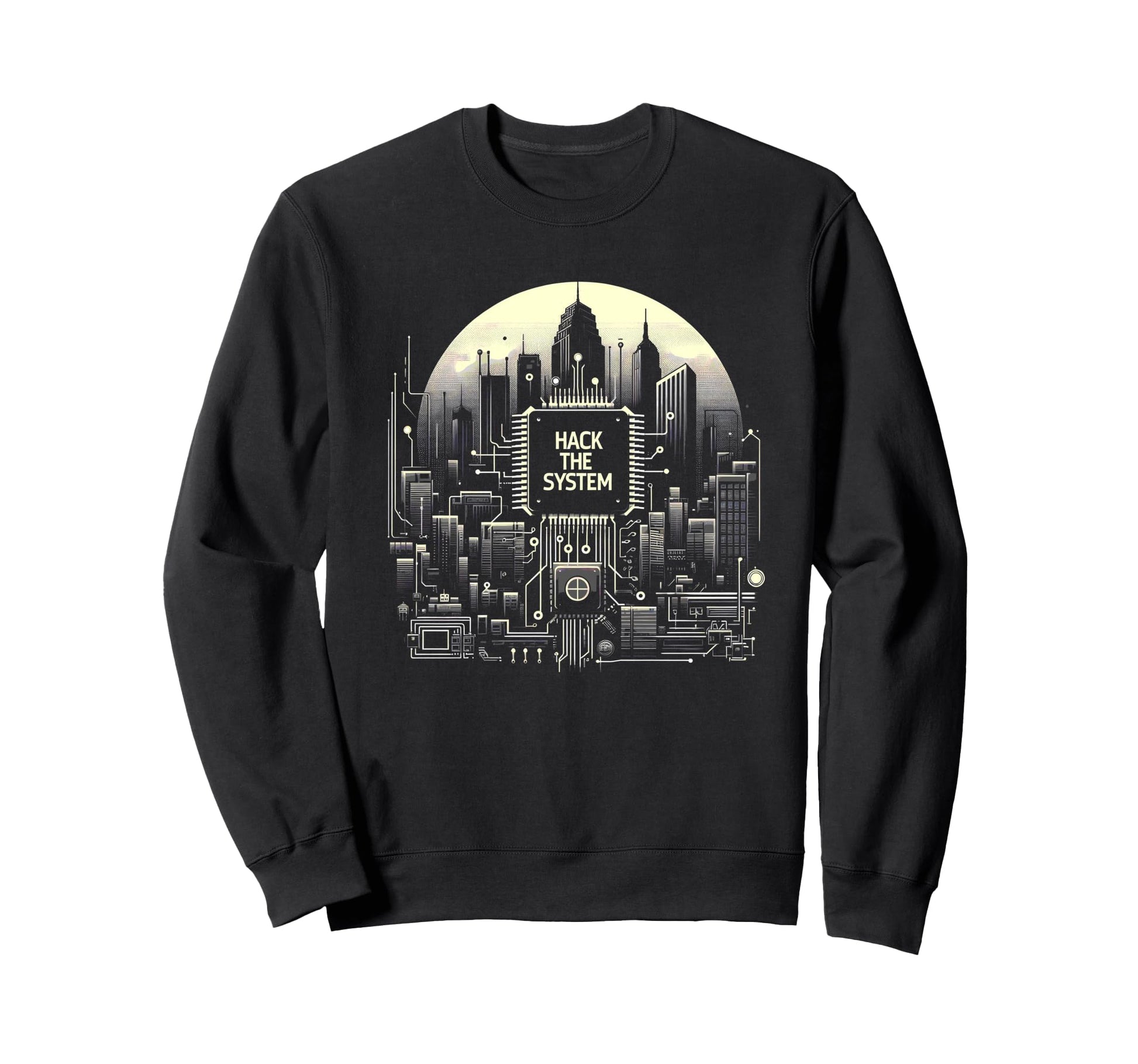 Hack System Society Network Sweatshirt - Aesthetic Graphic for Adults - T-Shirt, Sweatshirt, Hoodie