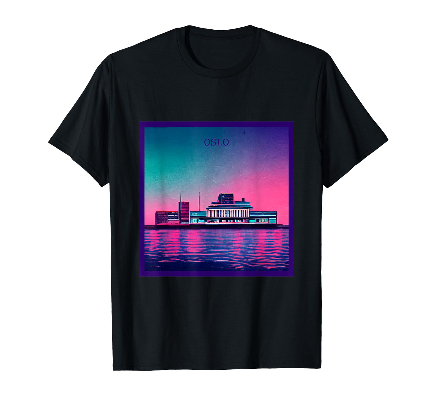 Vaporwave City Oslo Aesthetic Purple Trend T-Shirt - Trendy Graphic Unisex - T-Shirt, Sweatshirt, Hoodie