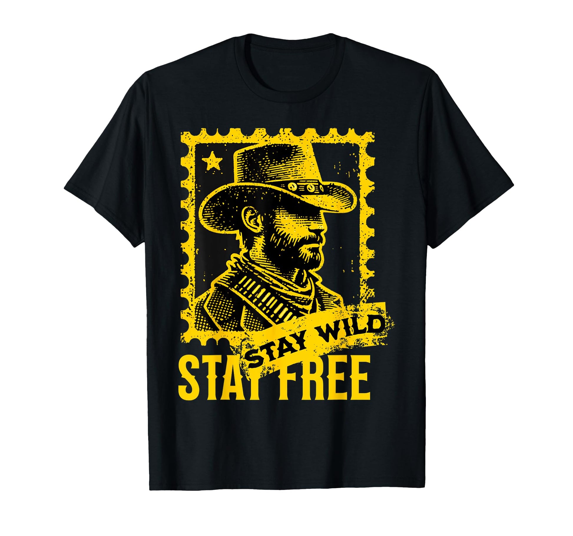 Stay Wild Stay Free Cowboy Southwest T-Shirt - Custom Art Print Men Women - T-Shirt, Sweatshirt, Hoodie