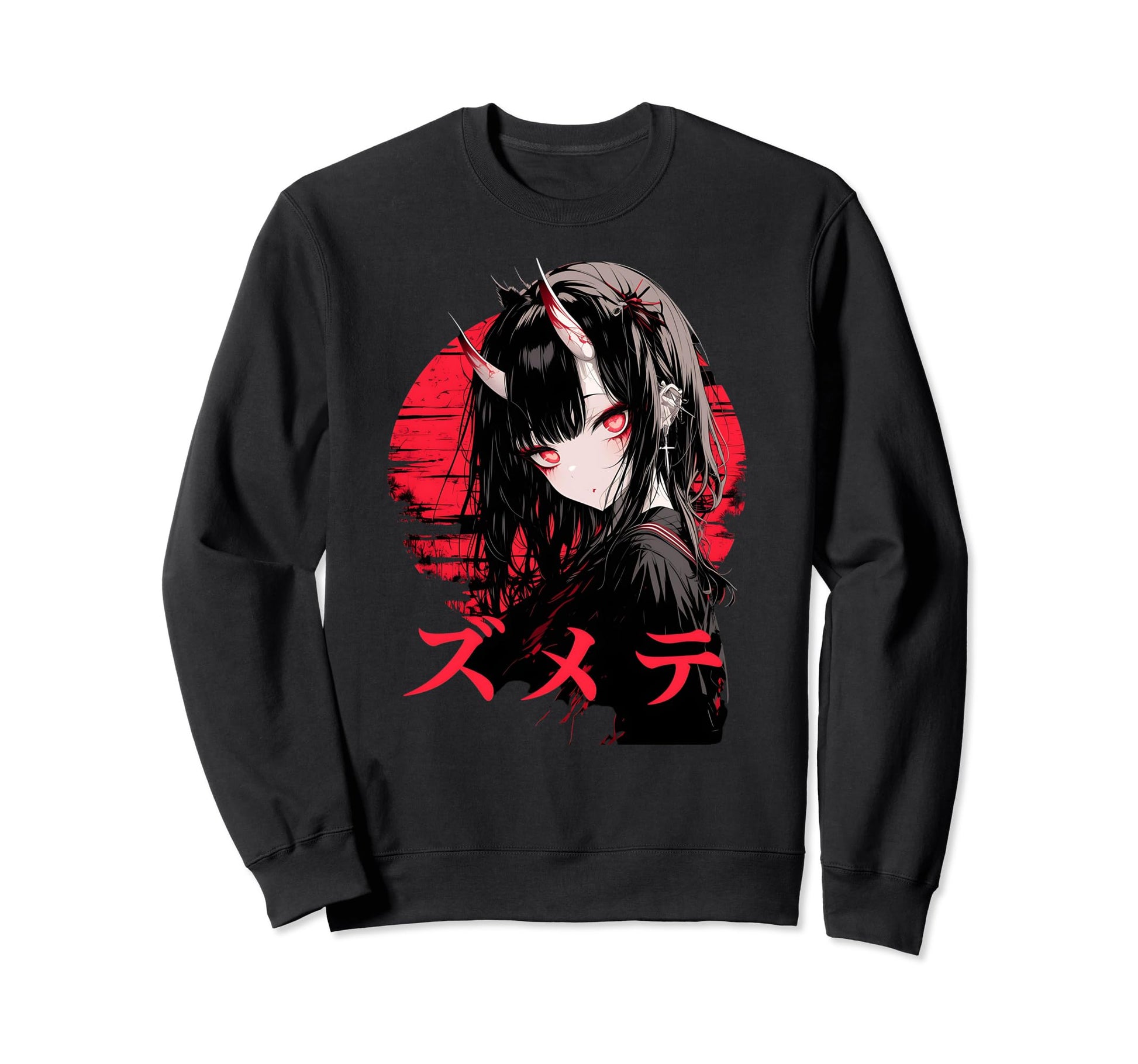 Goth Grunge Demon Anime Waifu Sweatshirt - Novelty Apparel for Adults - T-Shirt, Sweatshirt, Hoodie