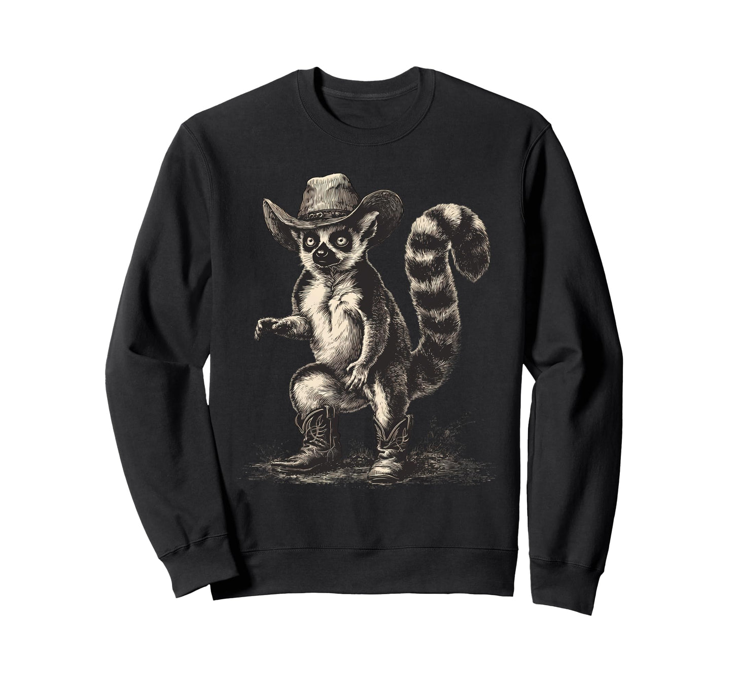 Country Cowboy Lemur Rodeo Cowgirl Sweatshirt - Trendy Graphic for Adults - T-Shirt, Sweatshirt, Hoodie