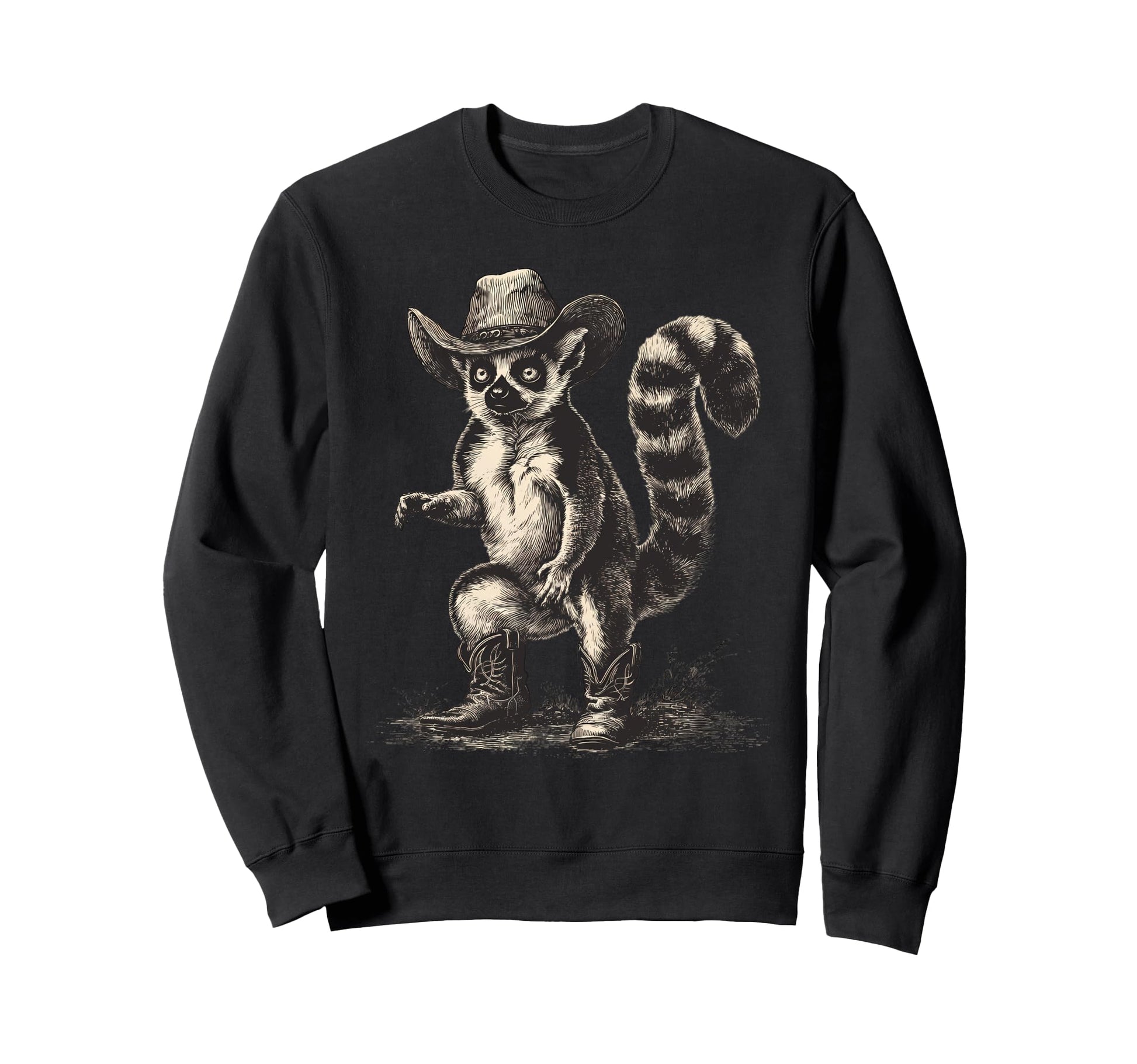 Country Cowboy Lemur Rodeo Cowgirl Sweatshirt - Trendy Graphic for Adults - T-Shirt, Sweatshirt, Hoodie