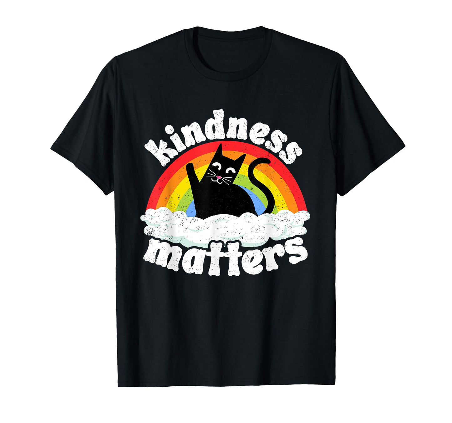 Cat Anti Bullying Rainbow Kindness T-Shirt - Trendy Graphic for Adults - T-Shirt, Sweatshirt, Hoodie