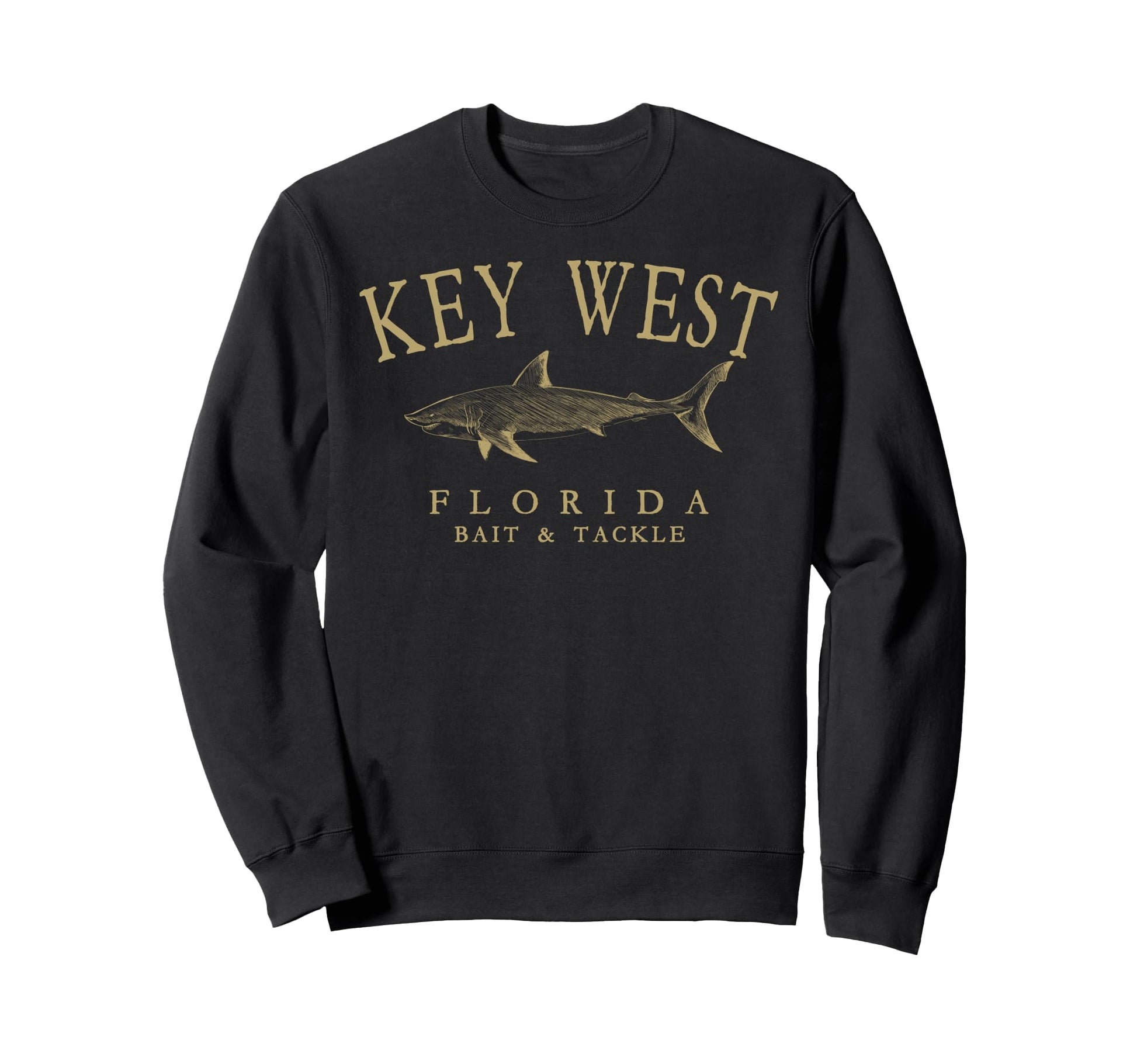 Key West Florida Shark Arched Sweatshirt - Casual Everyday Wear for Adults - T-Shirt, Sweatshirt, Hoodie
