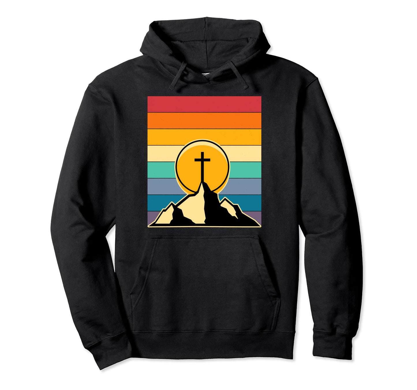 Christian Mountain Rainbow Hoodie - Novelty Apparel Unisex - T-Shirt, Sweatshirt, Hoodie