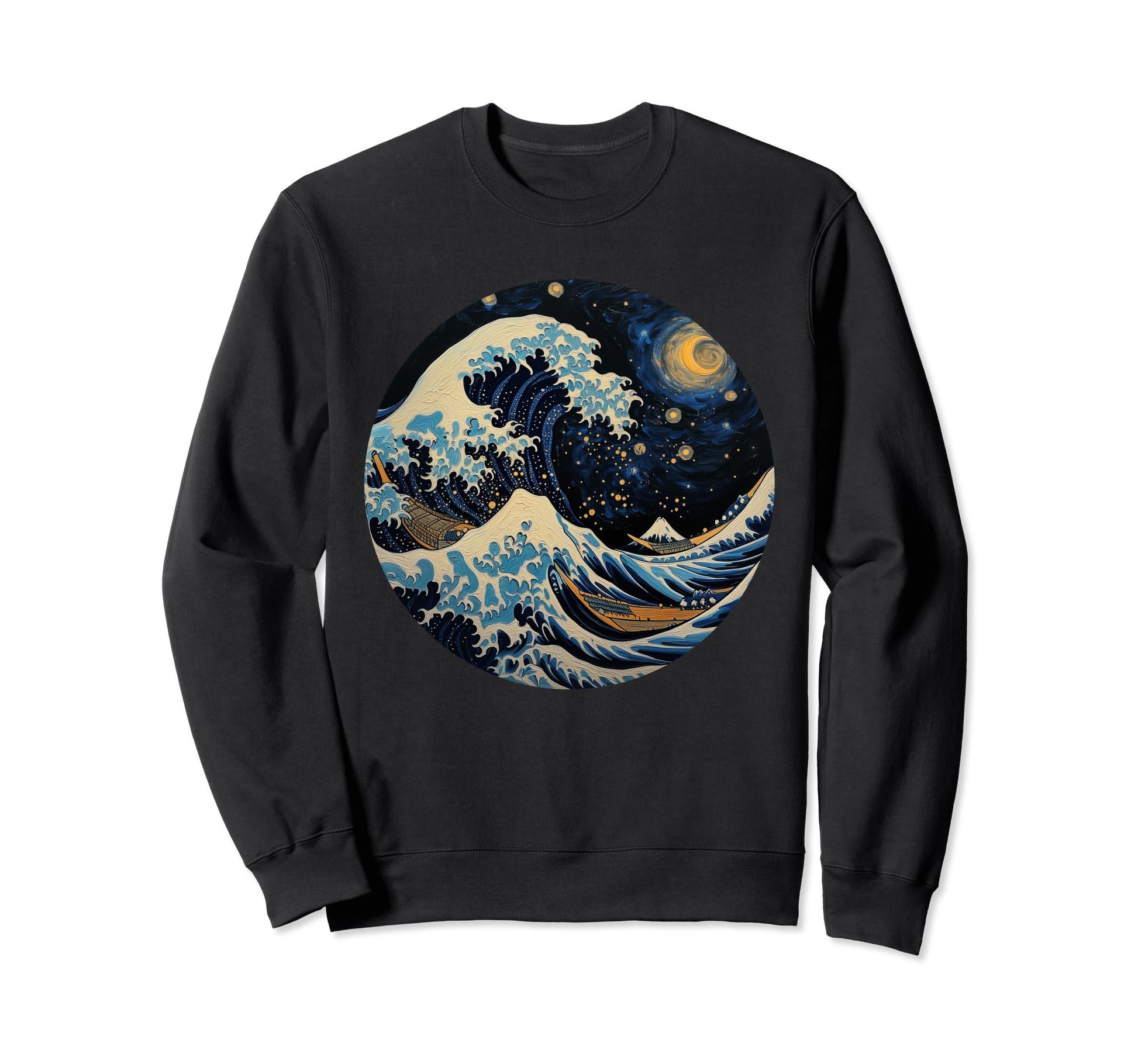 Aesthetic Vaporwave Great Wave Sweatshirt - Custom Art Print Men Women - T-Shirt, Sweatshirt, Hoodie
