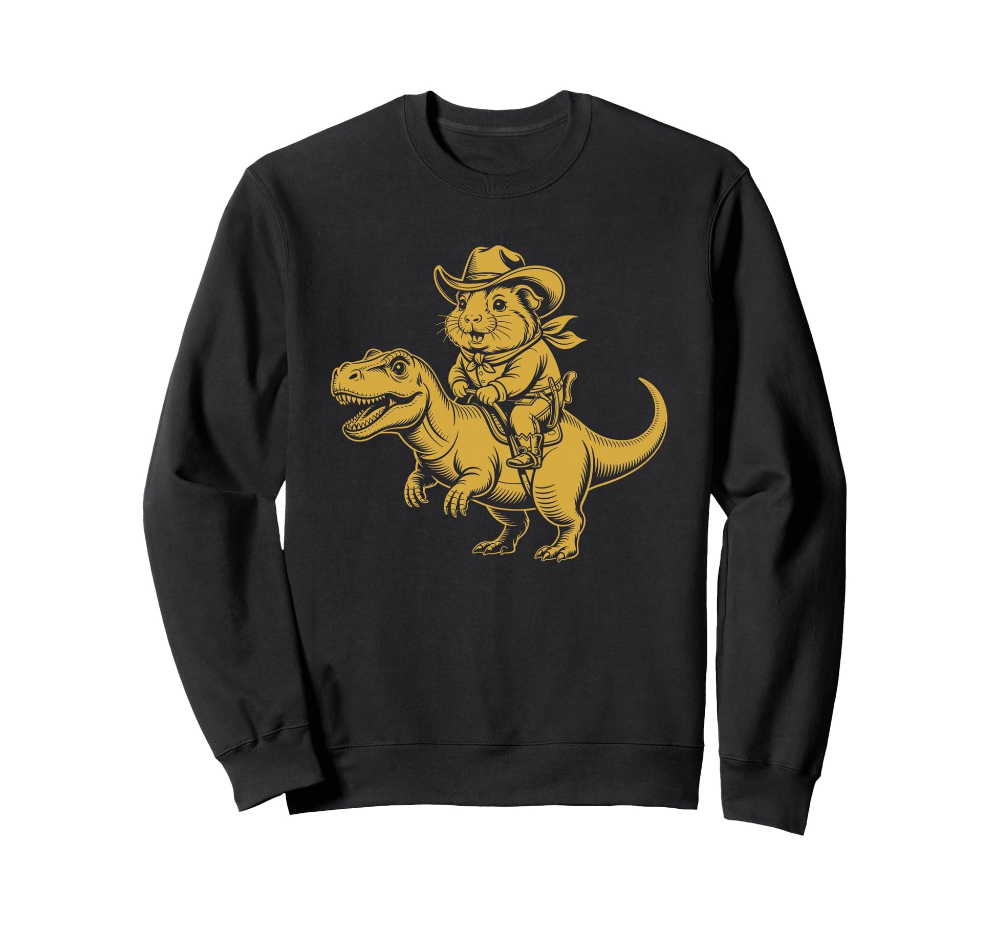 Guinea Pig Cowboy Dinosaur Sweatshirt - Fun Novelty Design for Adults - T-Shirt, Sweatshirt, Hoodie
