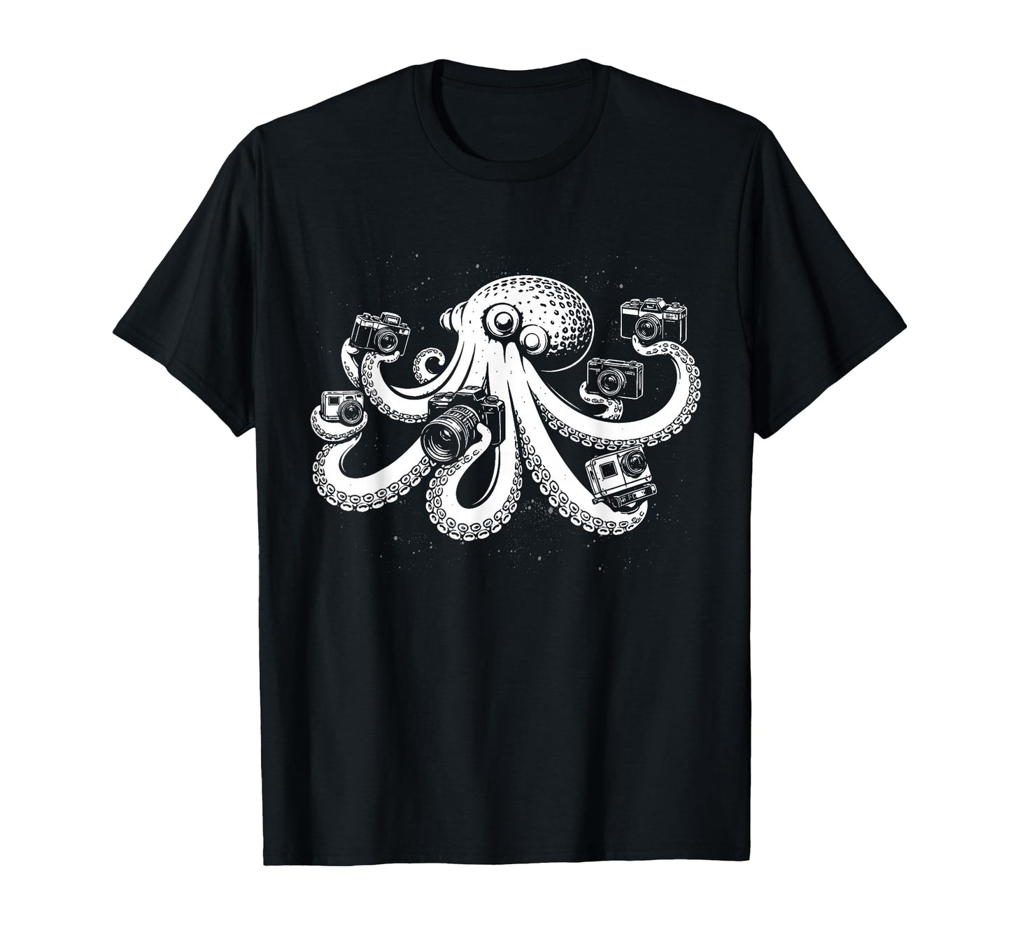 Photographer Octopus Camera Art T-Shirt - Novelty Apparel for Adults - T-Shirt, Sweatshirt, Hoodie