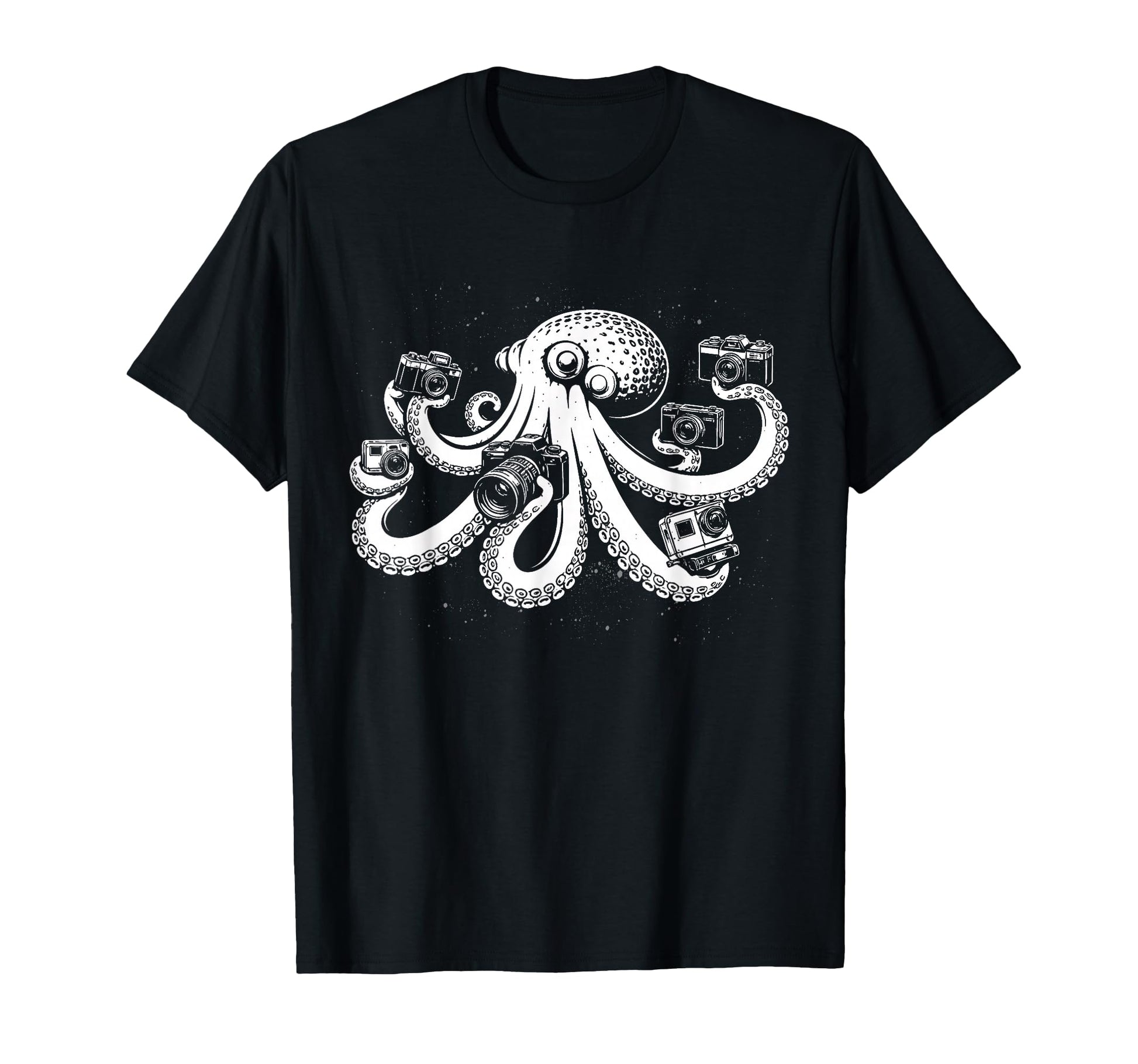 Photographer Octopus Camera Art T-Shirt - Novelty Apparel for Adults - T-Shirt, Sweatshirt, Hoodie