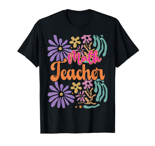 Boho Floral Math Teacher Education T-Shirt - Streetwear Style for Adults - T-Shirt, Sweatshirt, Hoodie
