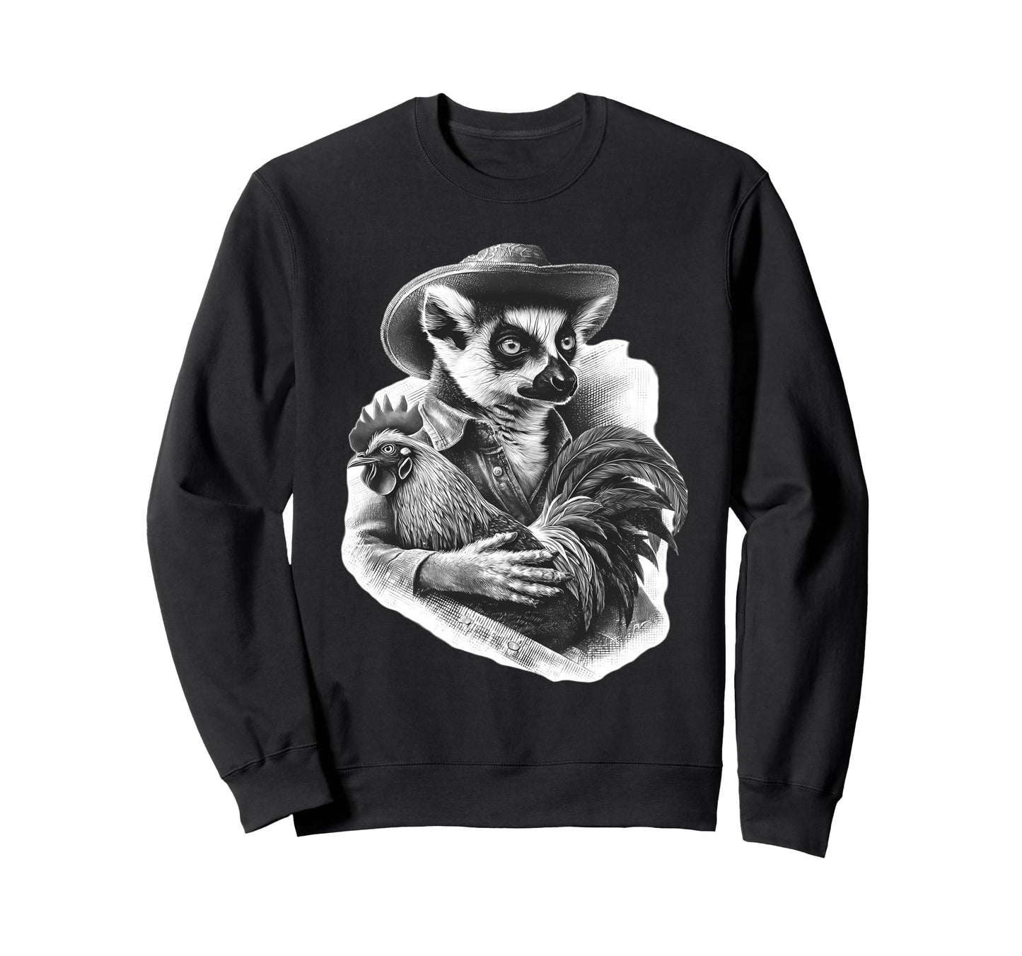 Country Cowboy Lemur Rodeo Cowgirl Sweatshirt - Graphic Print Unisex - T-Shirt, Sweatshirt, Hoodie