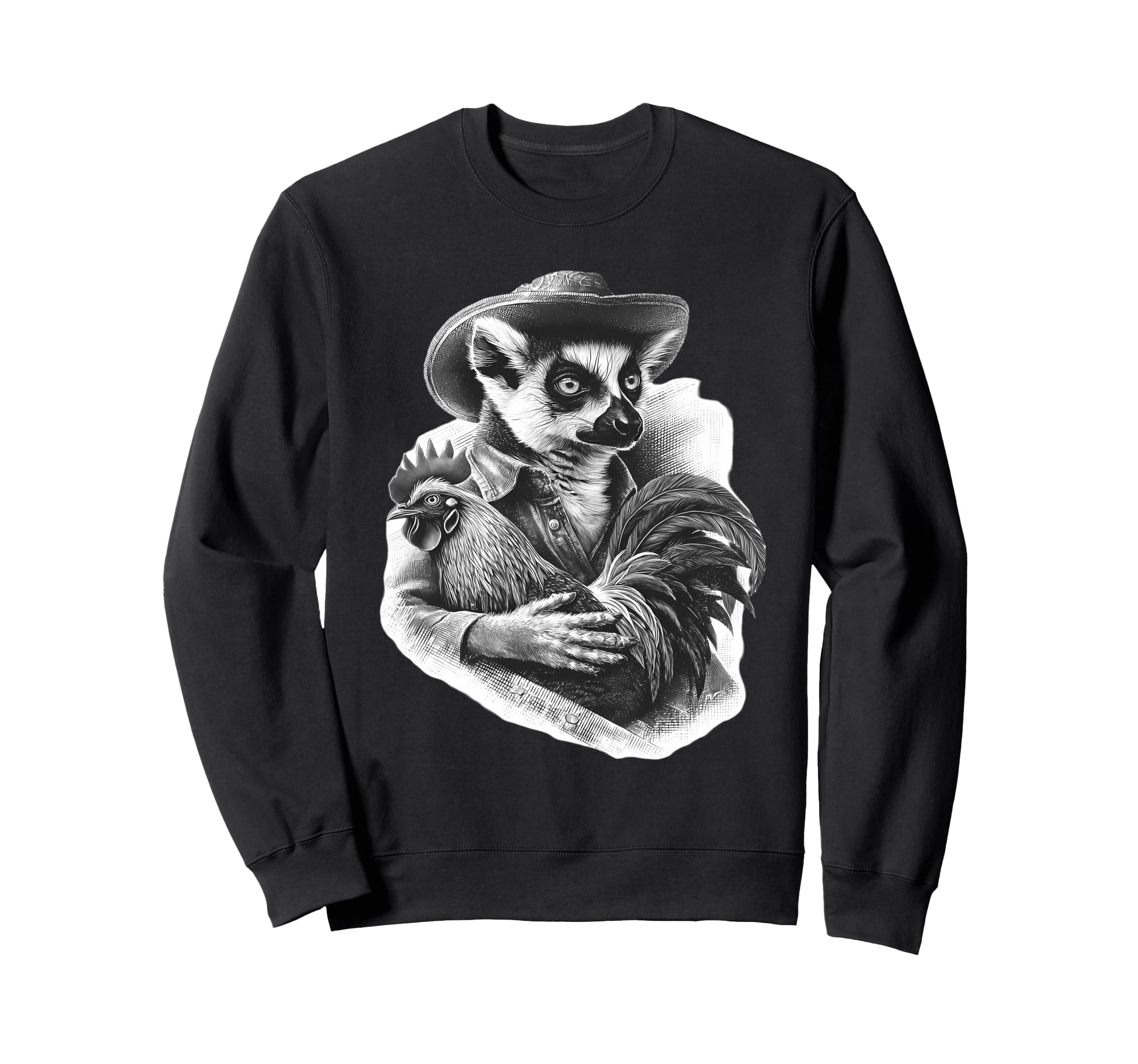 Country Cowboy Lemur Rodeo Cowgirl Sweatshirt - Graphic Print Unisex - T-Shirt, Sweatshirt, Hoodie
