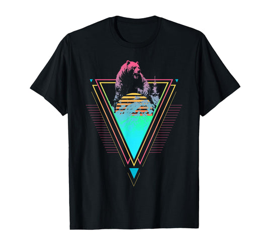 1980S 1990S Synthwave Kodiak Bear T-Shirt - Fun Novelty Design Men Women - T-Shirt, Sweatshirt, Hoodie