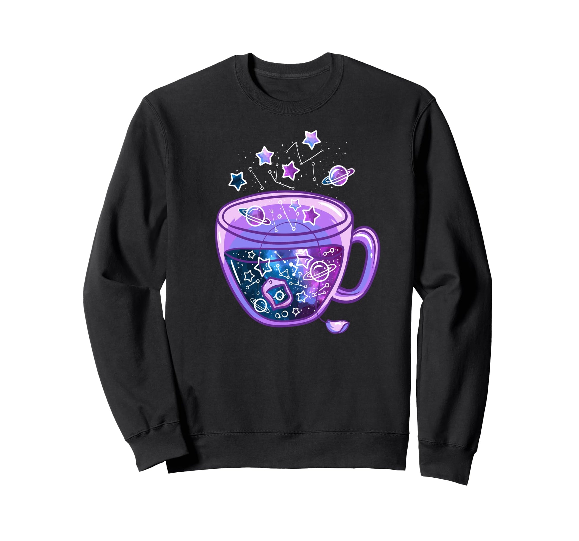 Vaporwave Galaxy Cup Japanese Art Cup Sweatshirt - Graphic Print Men Women - T-Shirt, Sweatshirt, Hoodie