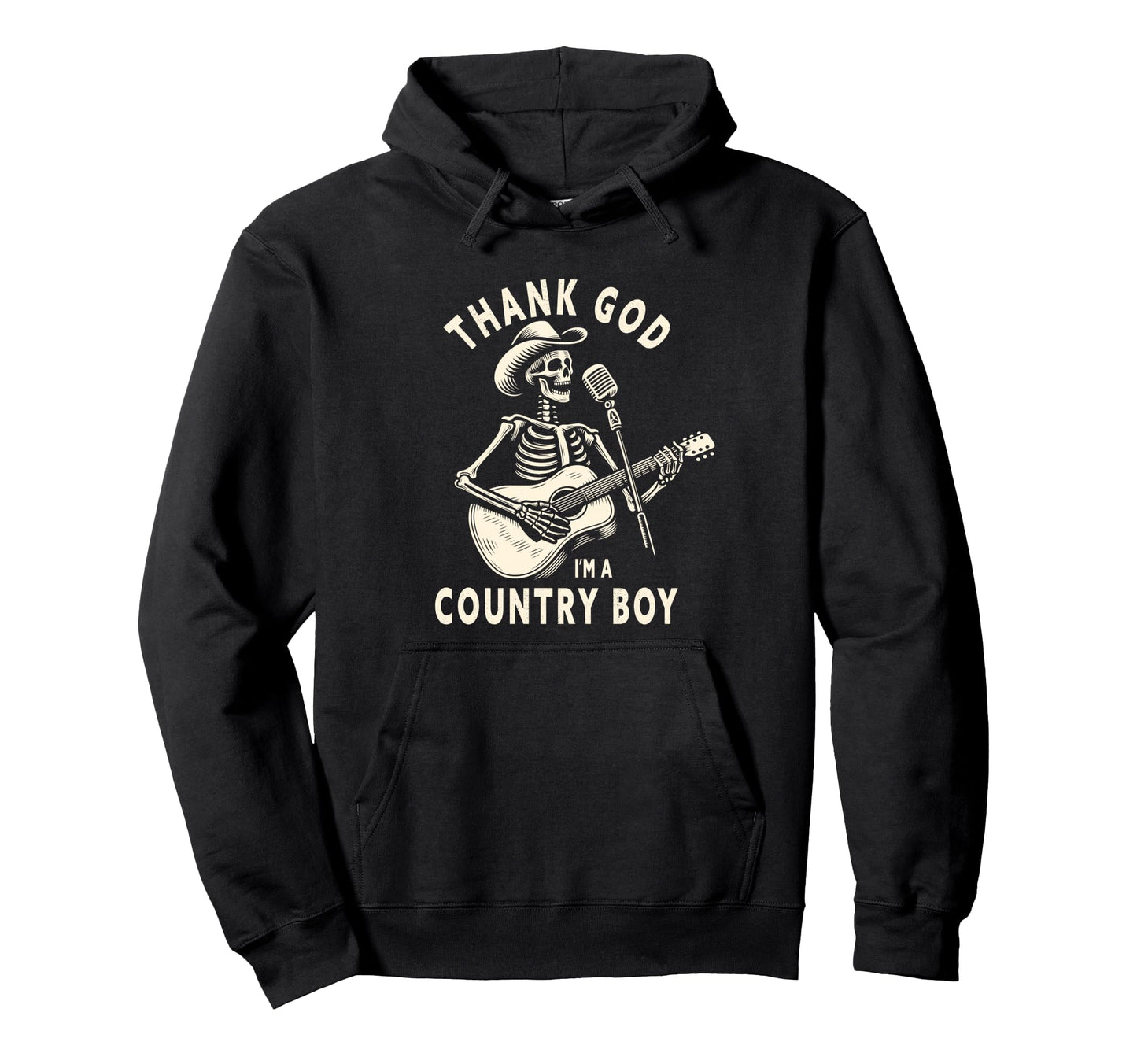 Thank God Im Country Music Cowboy Hoodie - Fun Novelty Design for Adults - T-Shirt, Sweatshirt, Hoodie