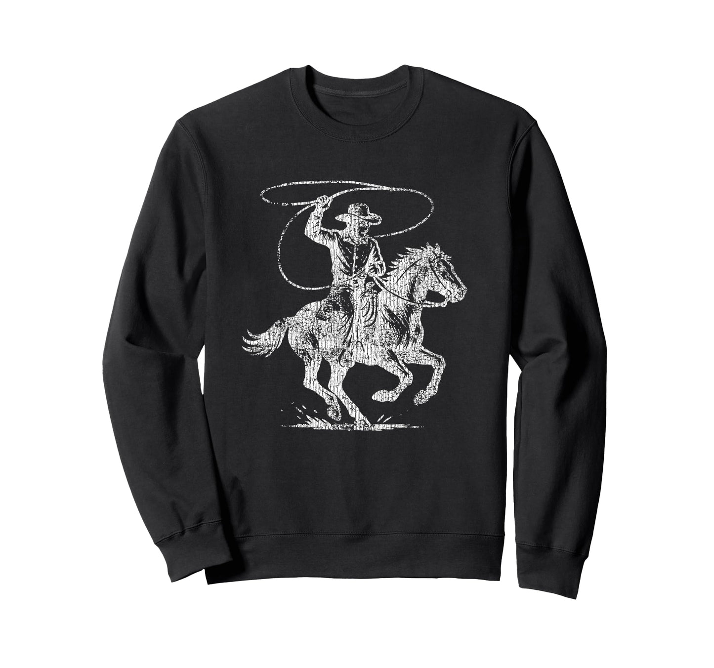 Rodeo Cowboy Woodcut Western Sweatshirt - Trendy Graphic for Adults - T-Shirt, Sweatshirt, Hoodie