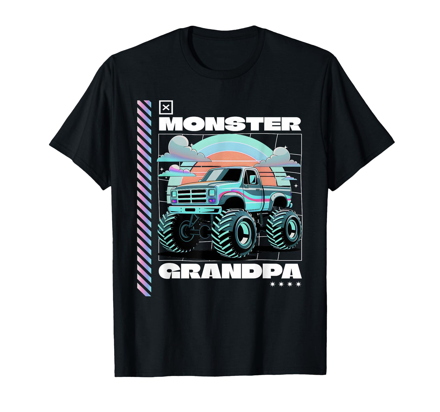 Monster Truck Grandpa Aesthetic Monster T-Shirt - Minimalist Print Unisex - T-Shirt, Sweatshirt, Hoodie