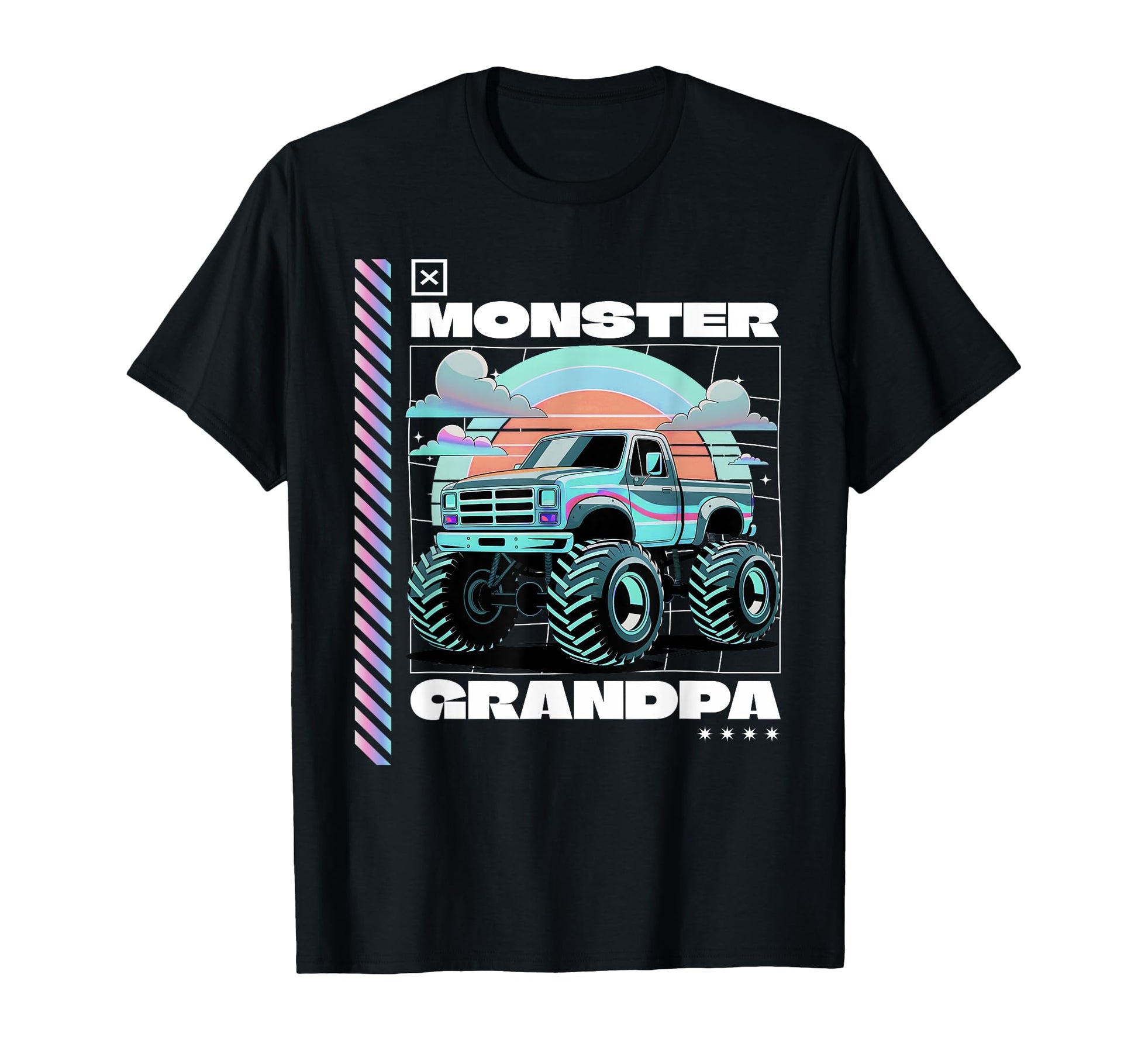 Monster Truck Grandpa Aesthetic Monster T-Shirt - Minimalist Print Unisex - T-Shirt, Sweatshirt, Hoodie