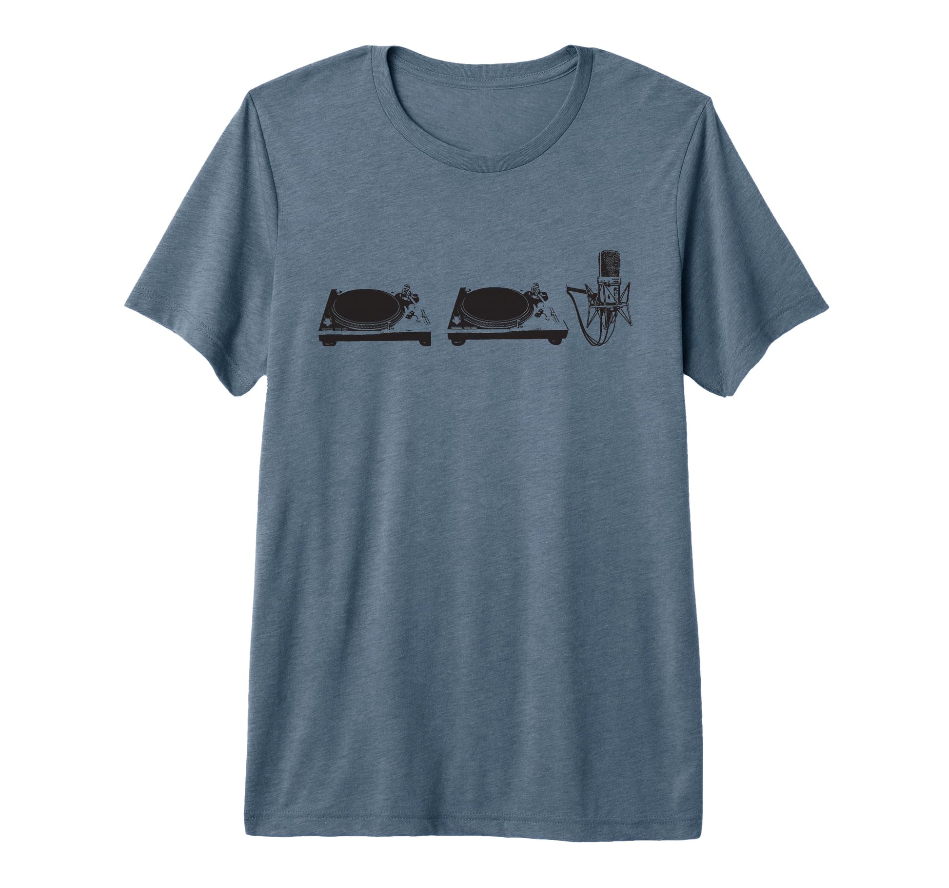 Two Turn Tables And Microphone Old T-Shirt - Unique Graphic for Adults - T-Shirt, Sweatshirt, Hoodie