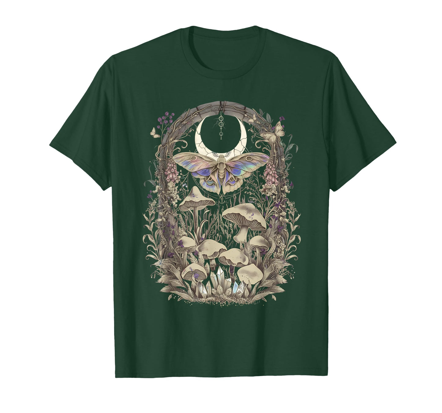 Y2K Fairy Grunge Mushroom Moon Moth T-Shirt - Minimalist Print Men Women - T-Shirt, Sweatshirt, Hoodie