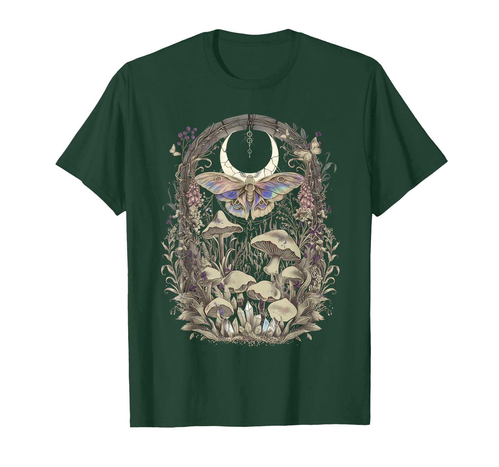 Y2K Fairy Grunge Mushroom Moon Moth T-Shirt - Minimalist Print Men Women - T-Shirt, Sweatshirt, Hoodie
