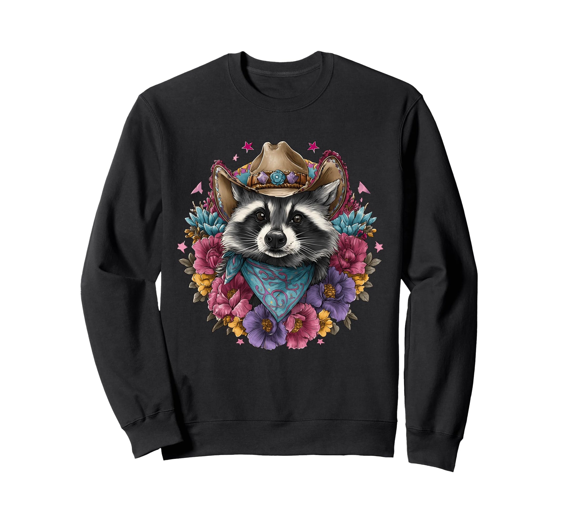 Raccoon Cowboy Rodeo Cowgirl Sweatshirt - Aesthetic Graphic Men Women - T-Shirt, Sweatshirt, Hoodie