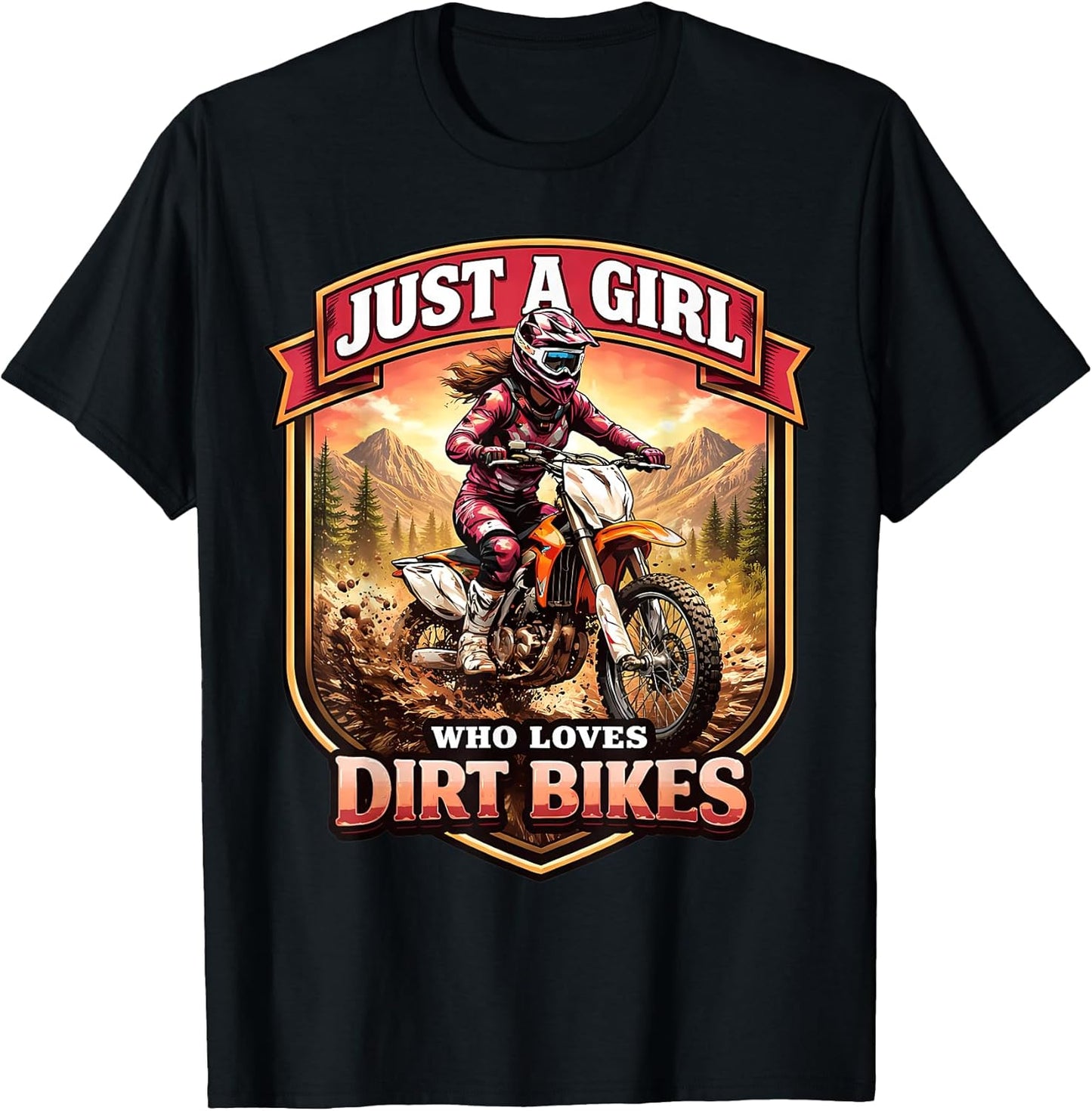 Just A Girl Who Loves Dirt Bikes Rider MX Merch - Adult & Kids T-Shirts, Sweatshirts & Hoodies apparel design preview 1